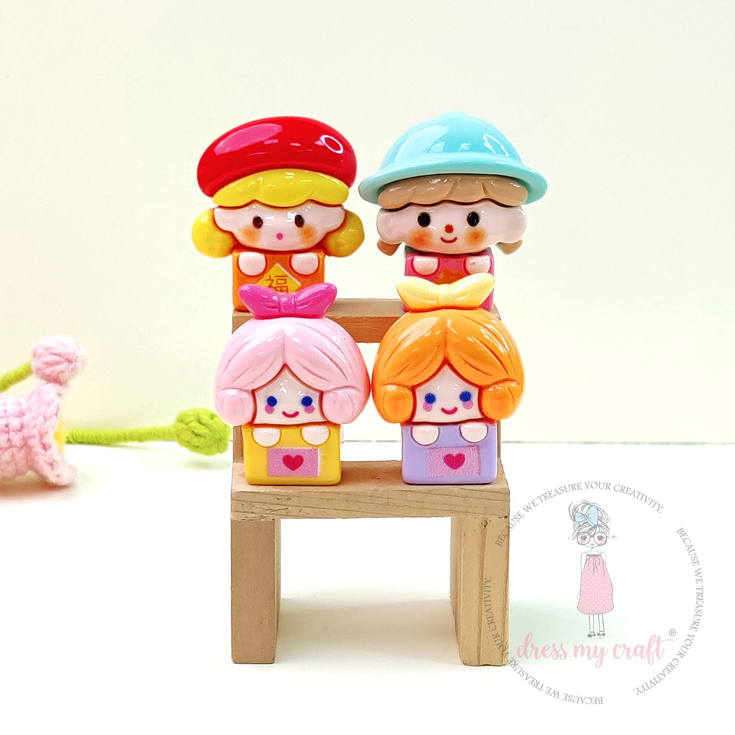 Mini Bean Dolls Flatback Cabochons