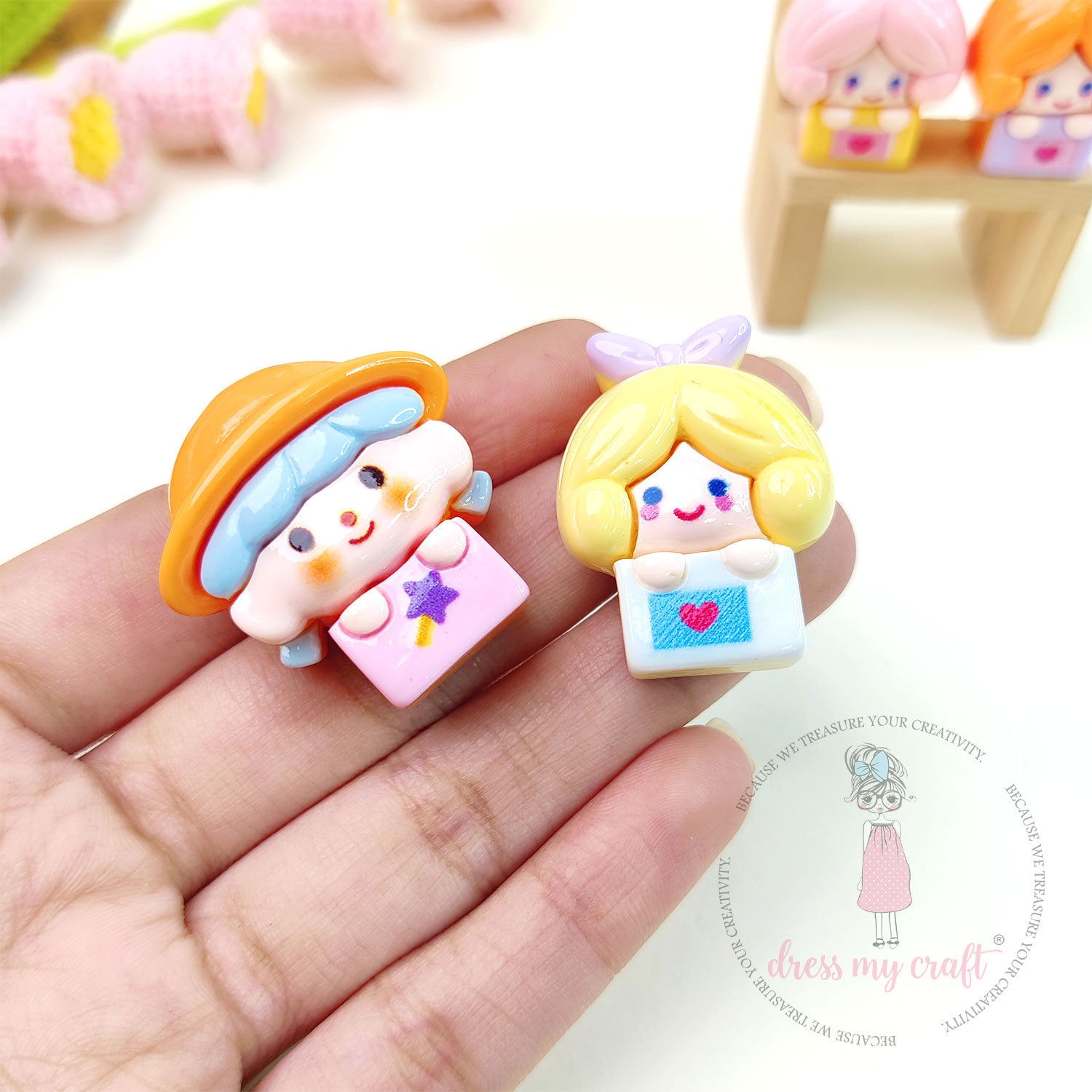 Mini Bean Dolls Flatback Cabochons
