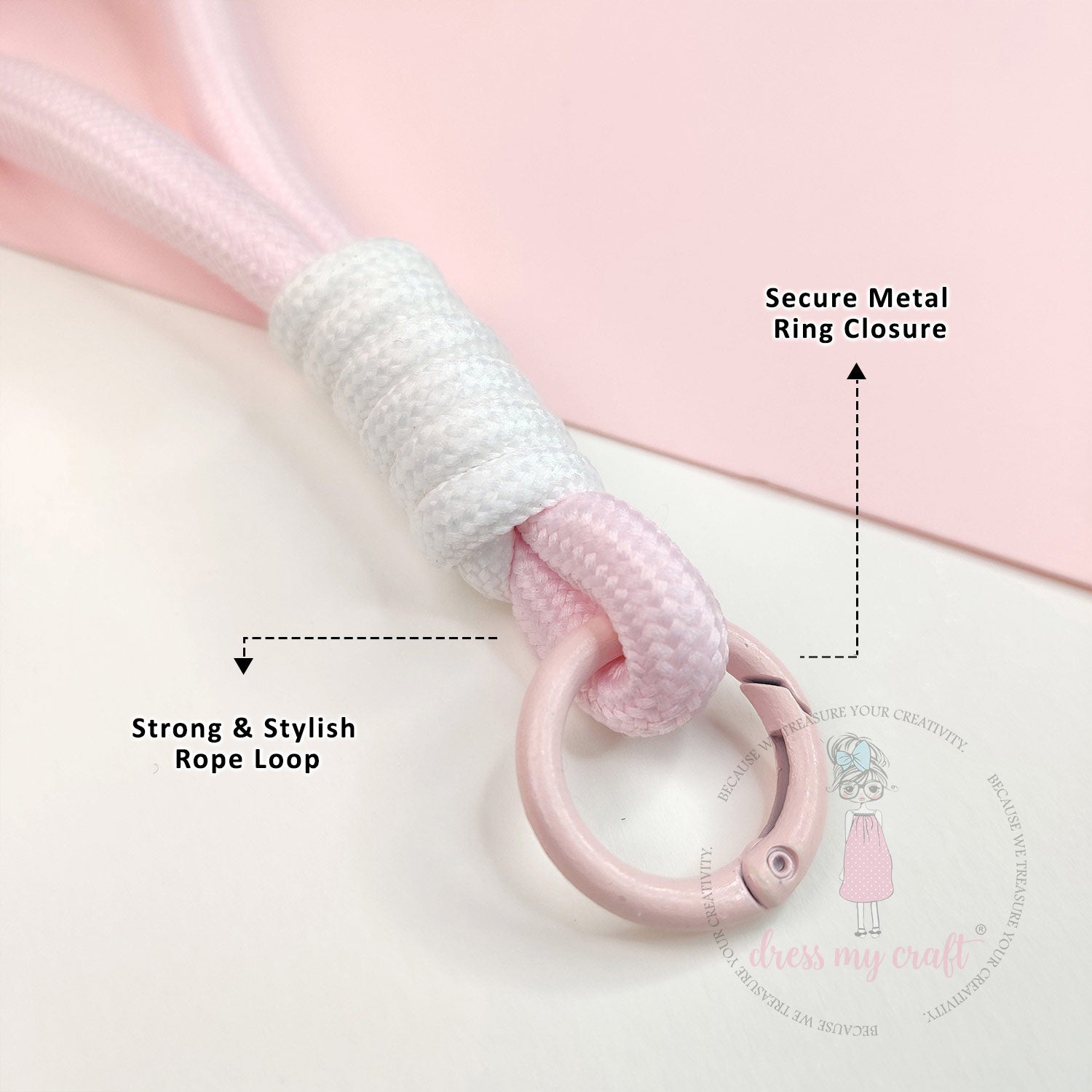 Braided Rope Keychains Baby Pink - Vol 2