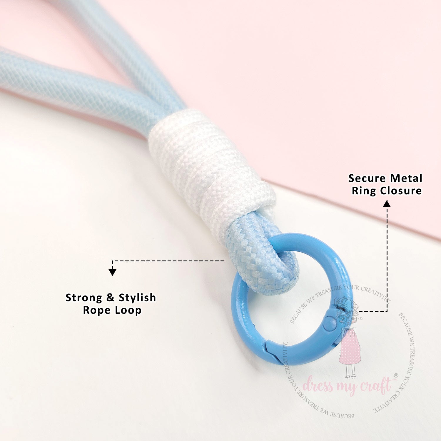 Braided Rope Keychains Baby Blue - Vol 2