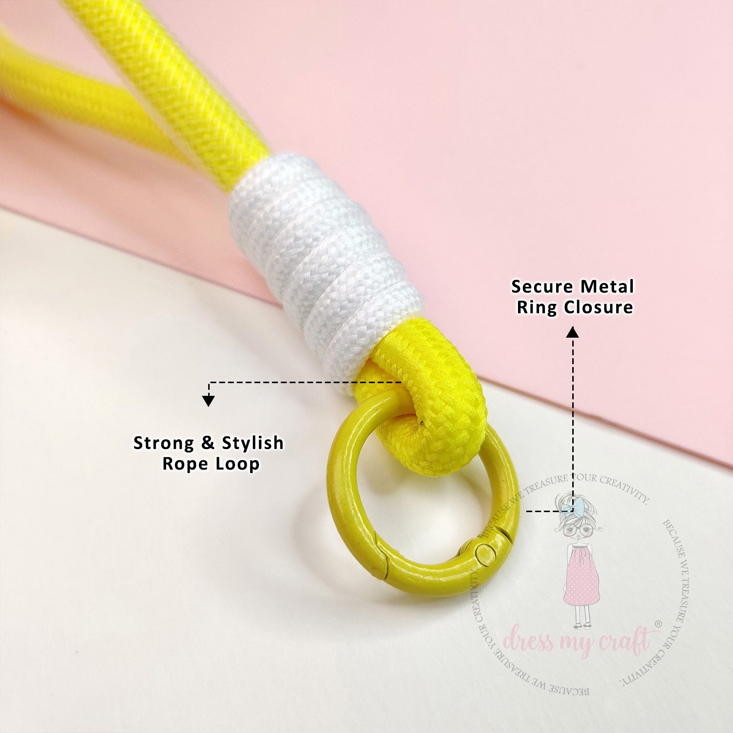 Braided Rope Keychains Yellow - Vol 2