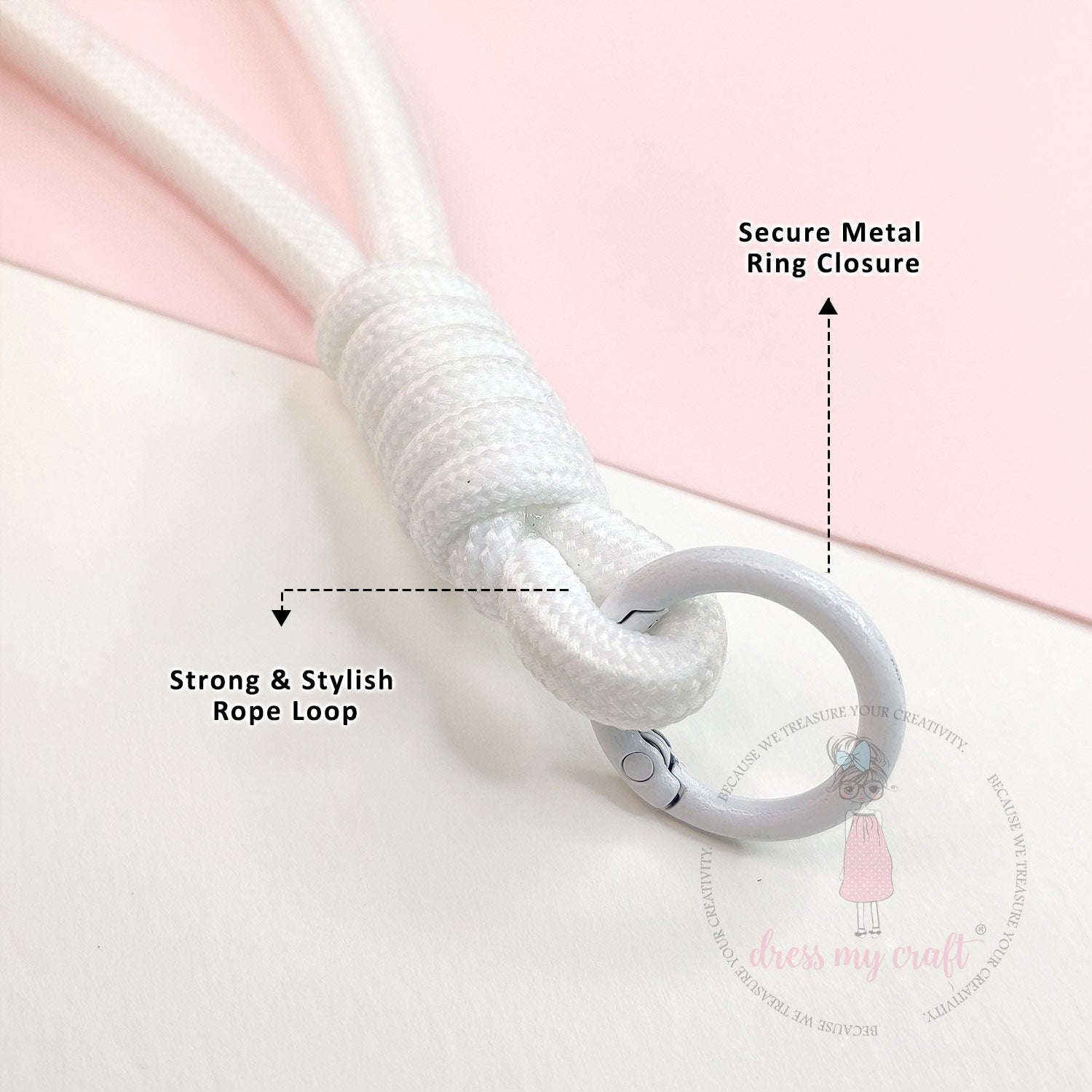 Braided Rope Keychains White -  Vol 2
