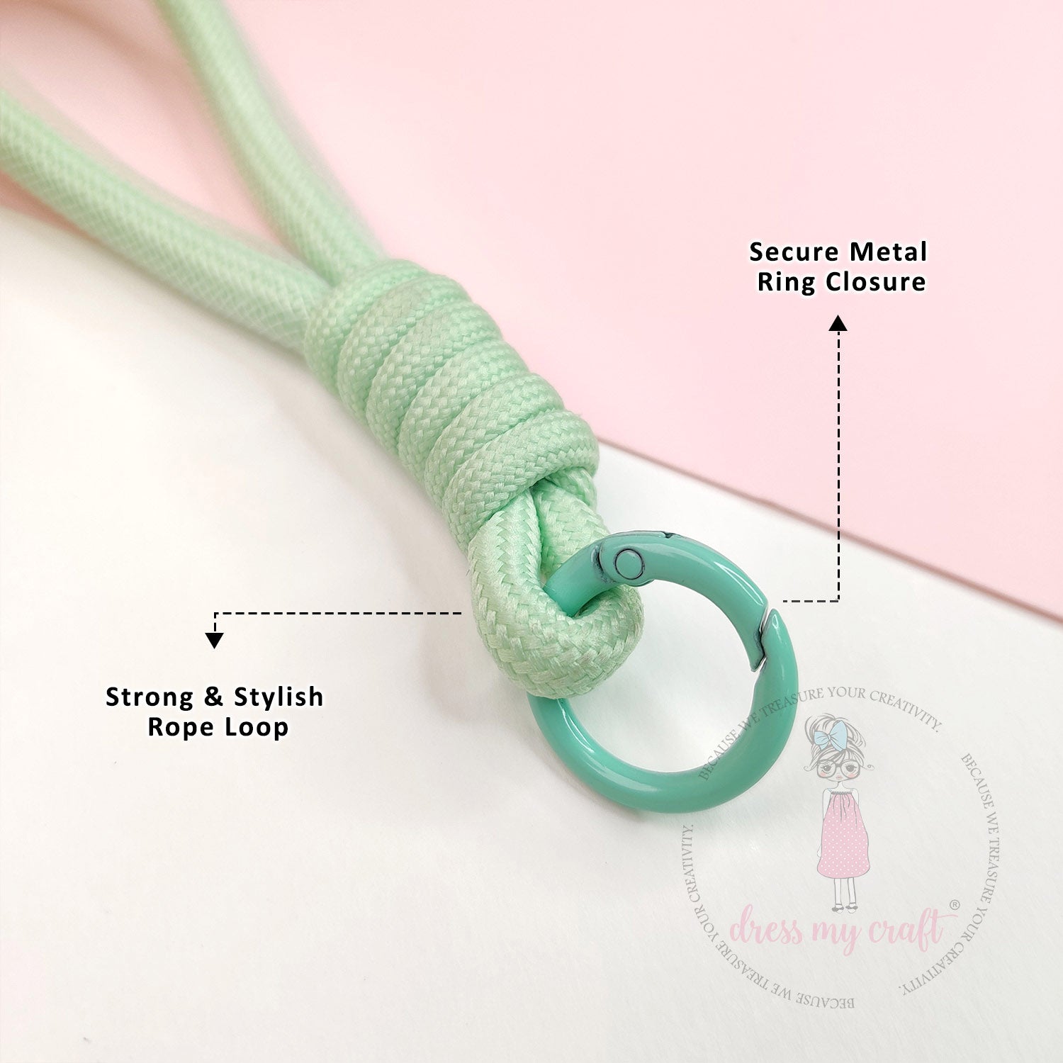 Braided Rope Keychains Leaf Green - Vol 2