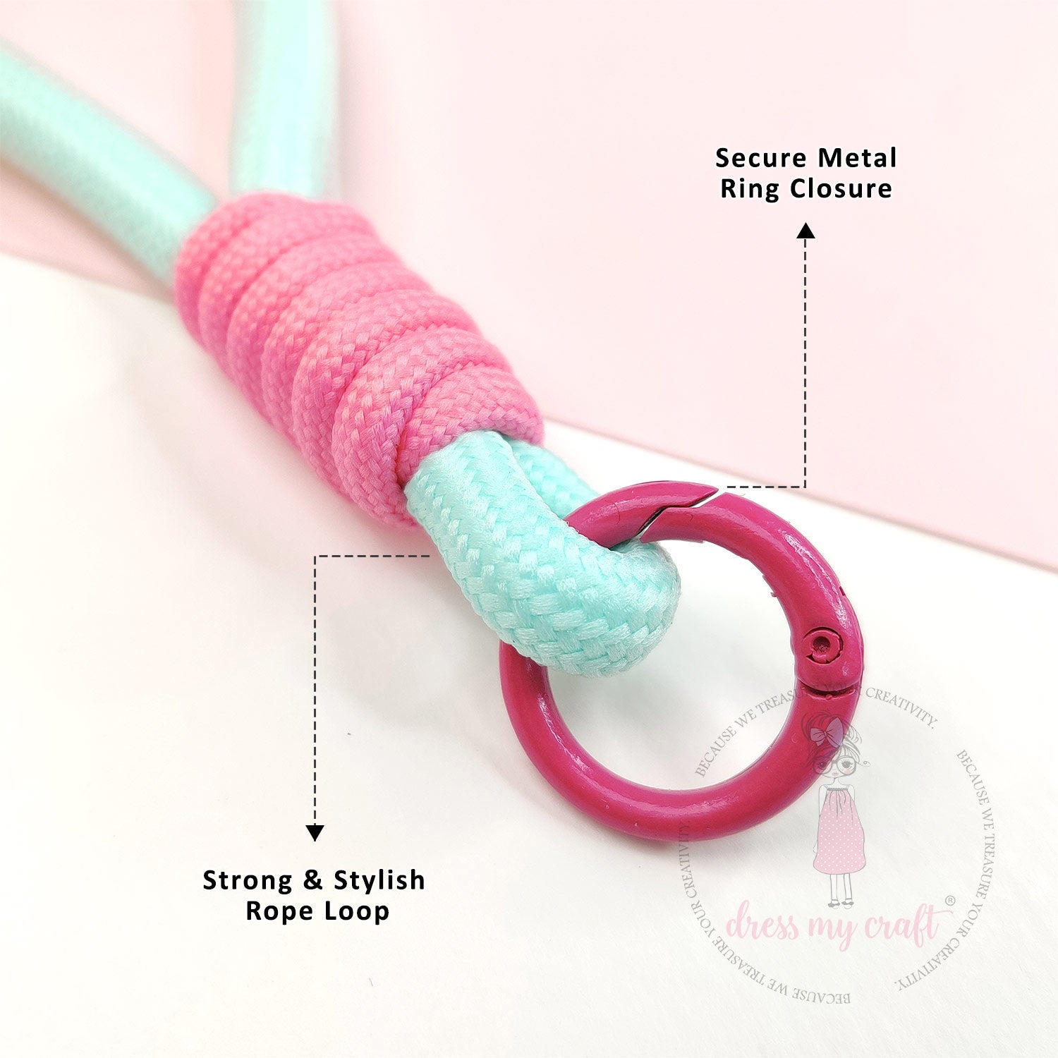 Braided Rope Keychains Mint Green - Vol 2