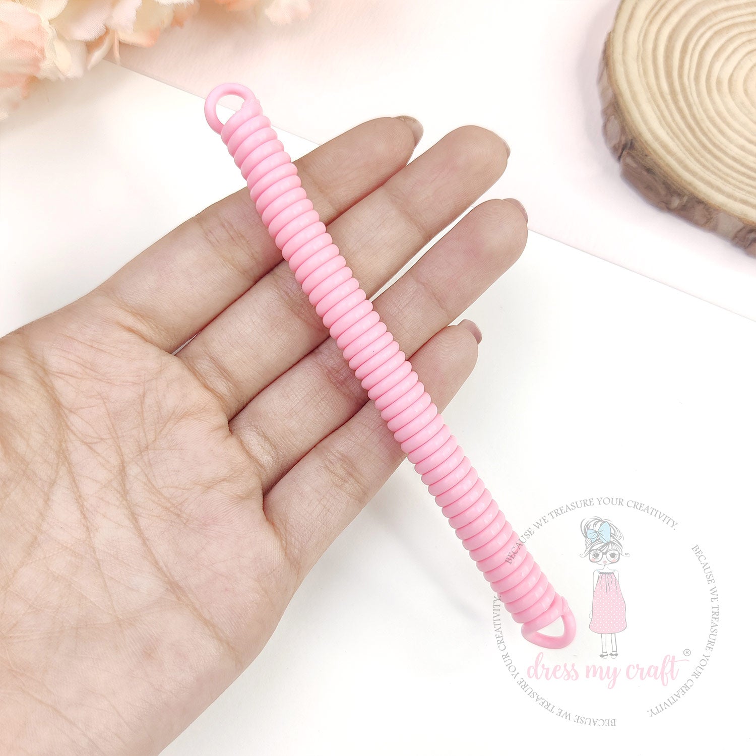 Spiral Retractable Spring Coil - Baby Pink