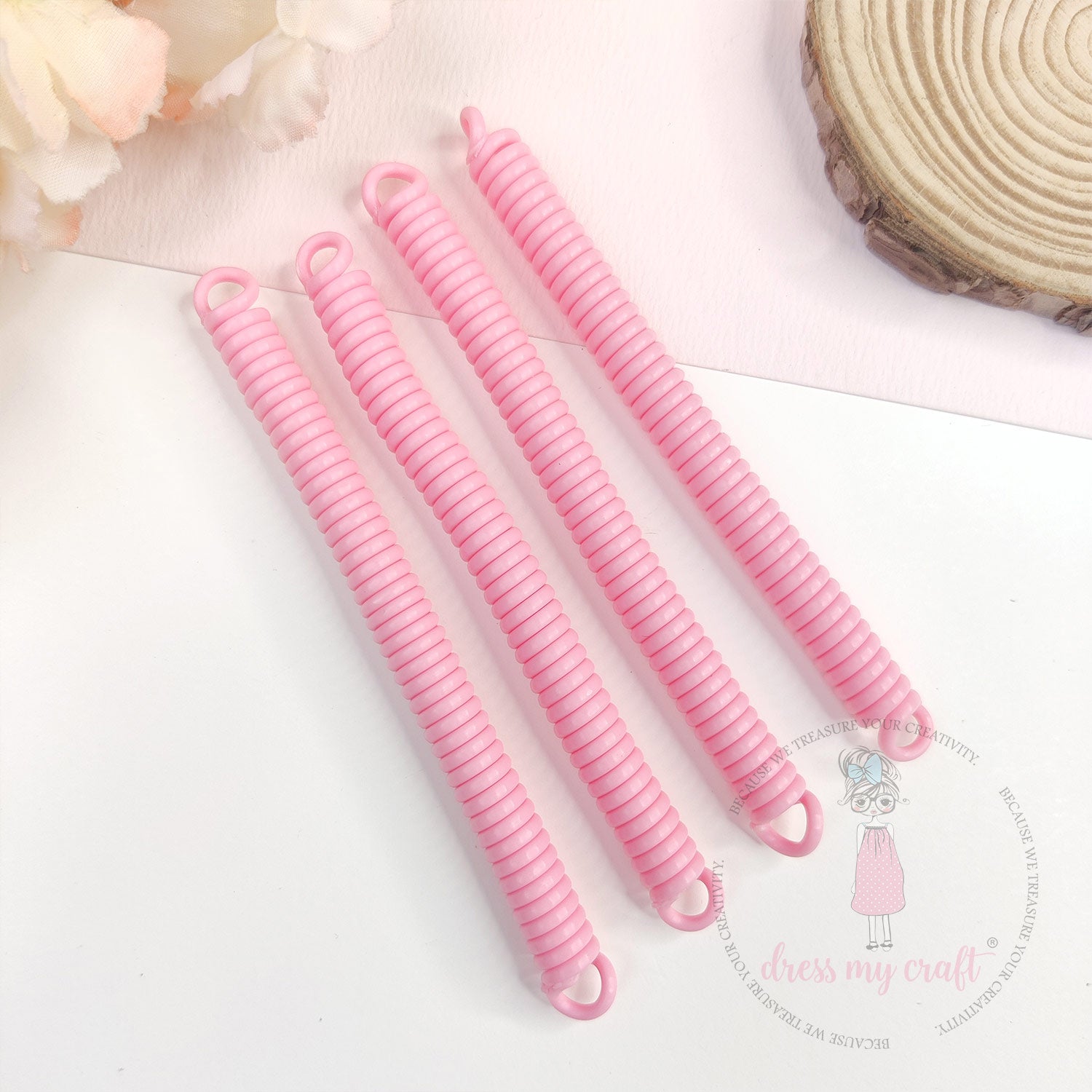 Spiral Retractable Spring Coil - Baby Pink