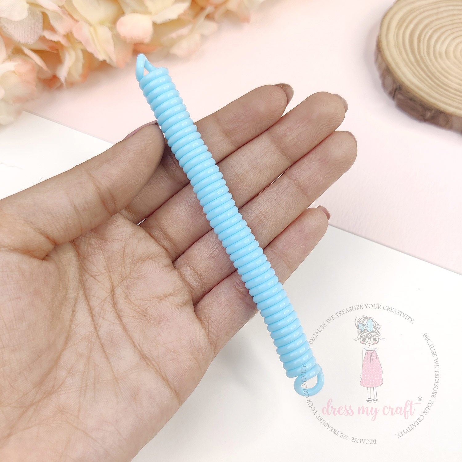 Spiral Retractable Spring Coil - Baby Blue