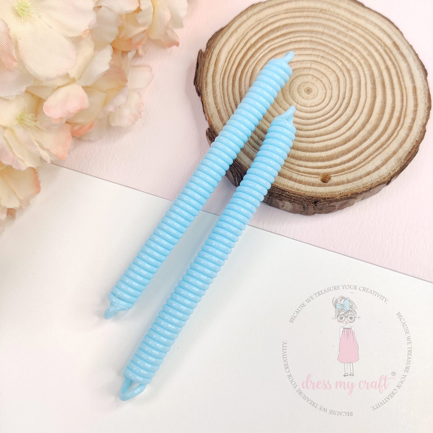 Spiral Retractable Spring Coil - Baby Blue