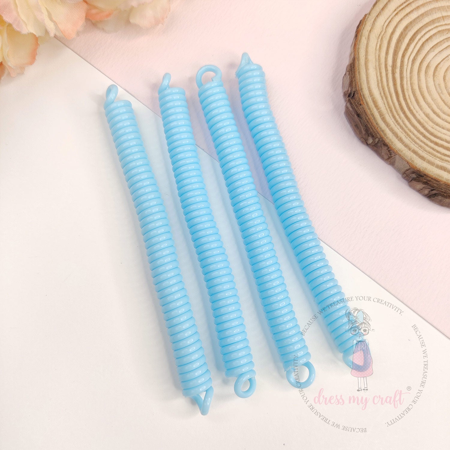 Spiral Retractable Spring Coil - Baby Blue