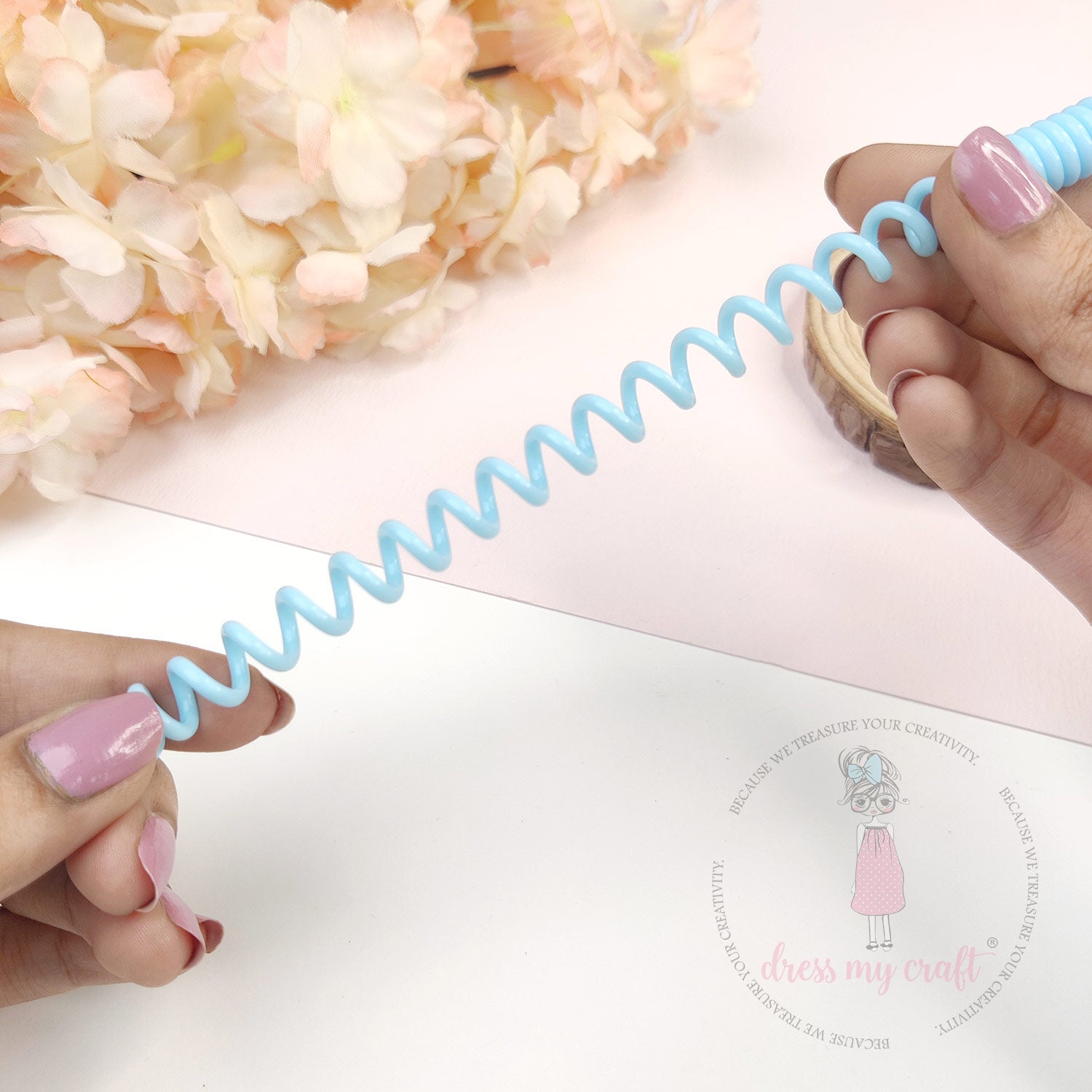 Spiral Retractable Spring Coil - Baby Blue