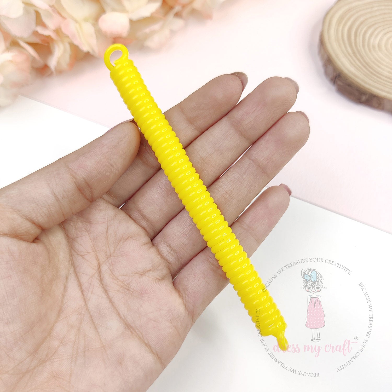 Spiral Retractable Spring Coil - Yellow