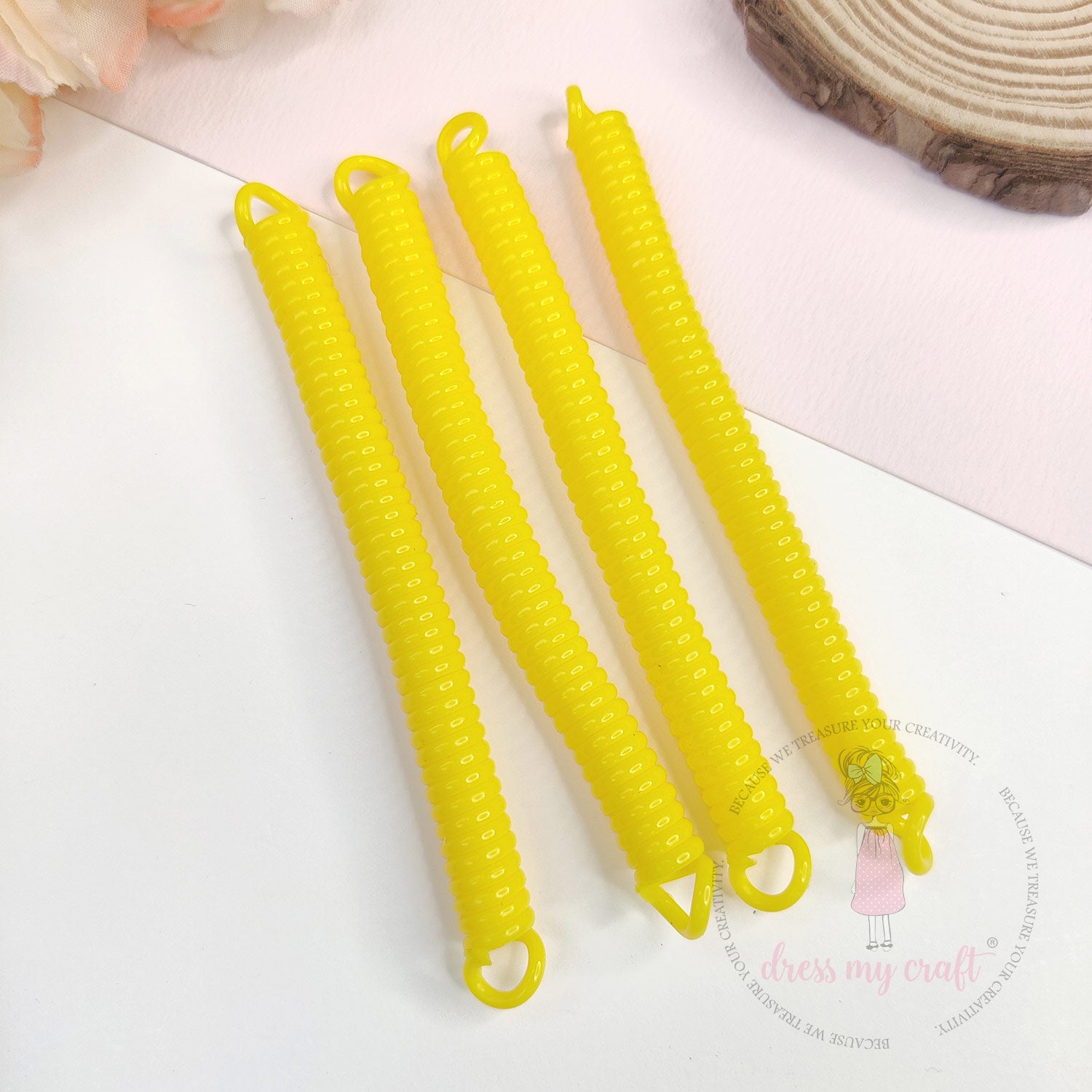 Spiral Retractable Spring Coil - Yellow