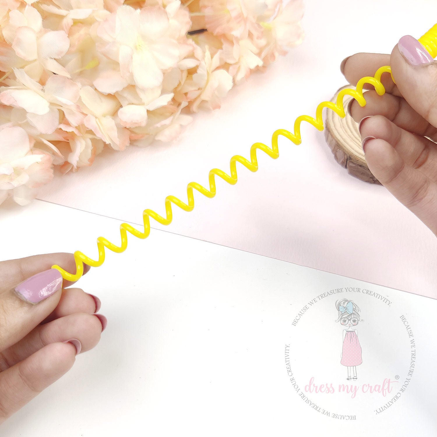 Spiral Retractable Spring Coil - Yellow