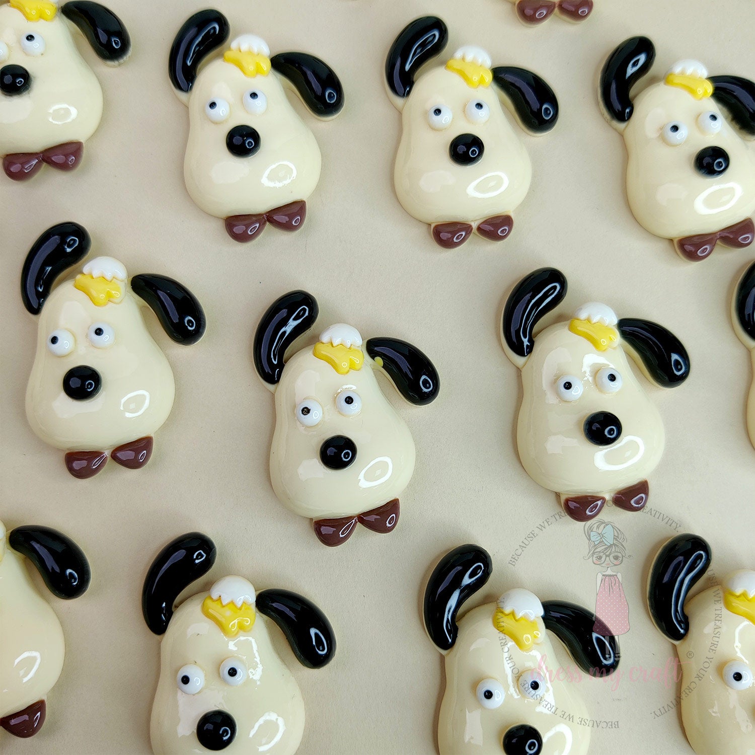 Dog Face Flatback Cabochons