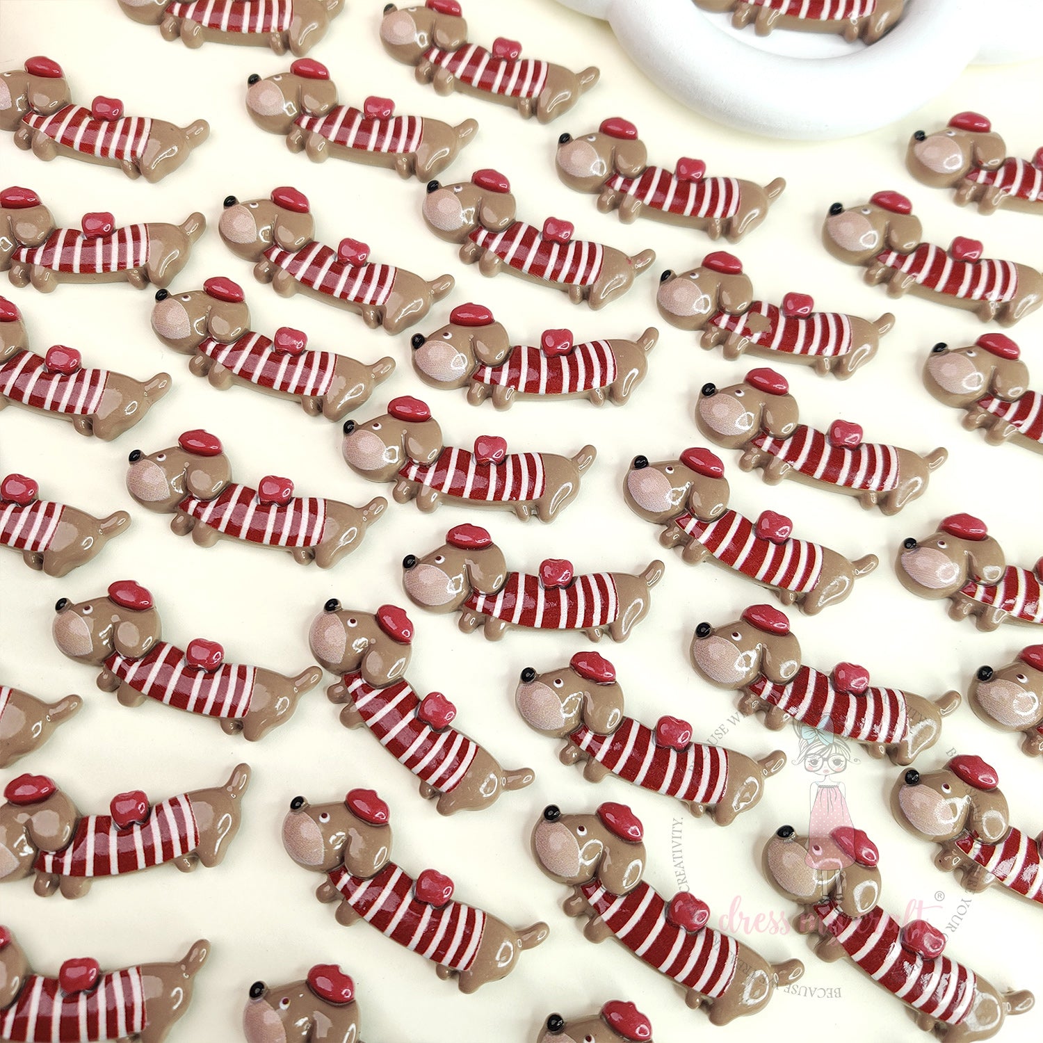 Dachshund Puppy Flatback Cabochons
