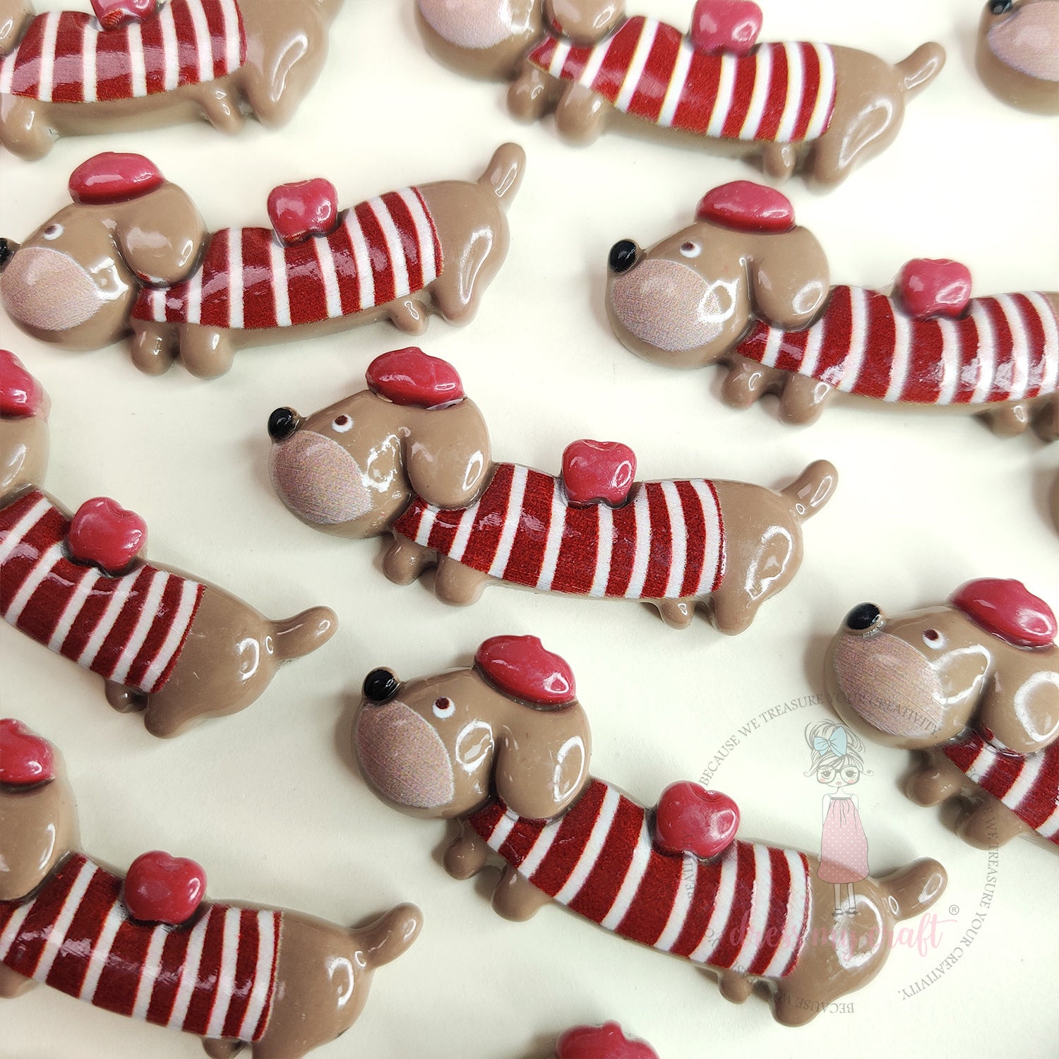 Dachshund Puppy Flatback Cabochons