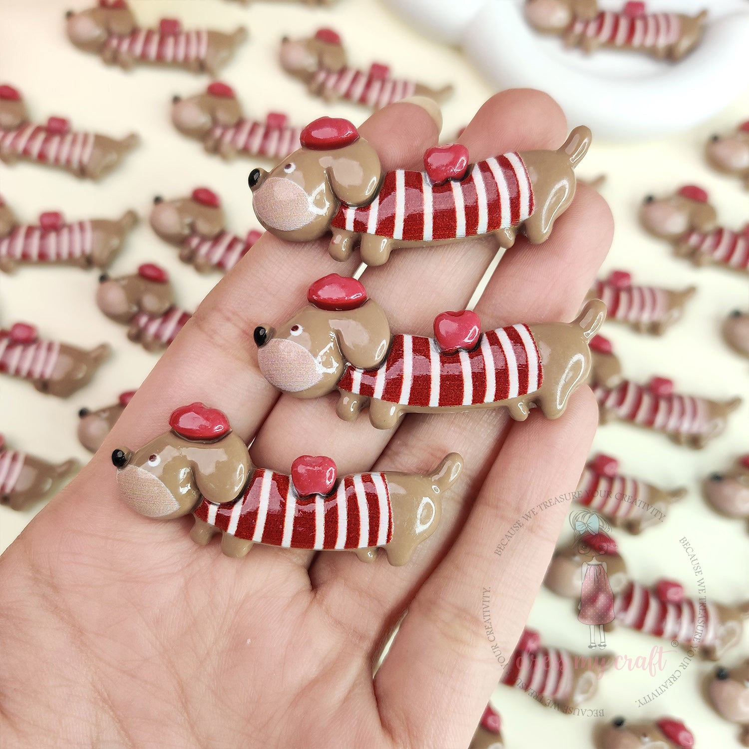 Dachshund Puppy Flatback Cabochons
