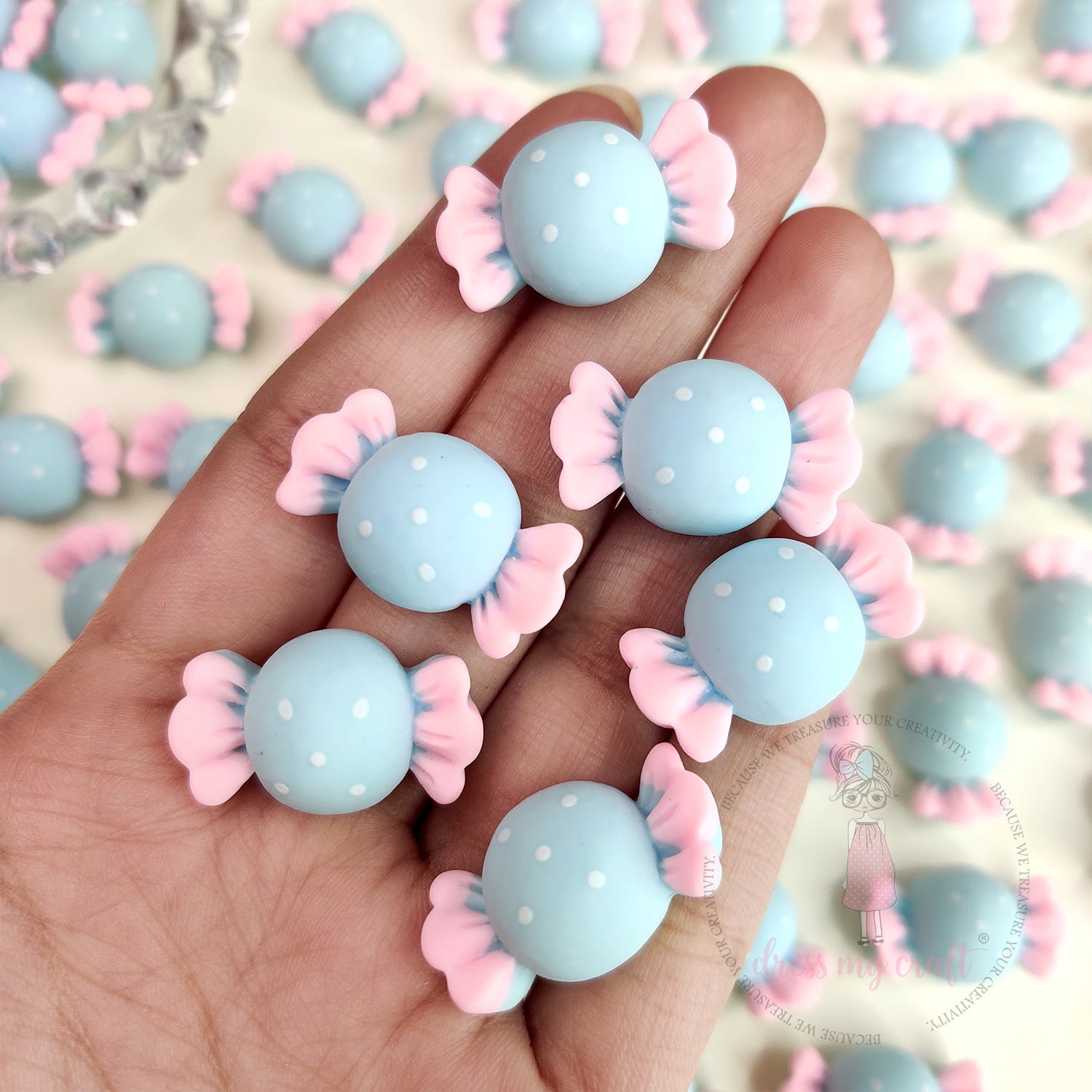 Blueberry Candy Flatback Cabochons