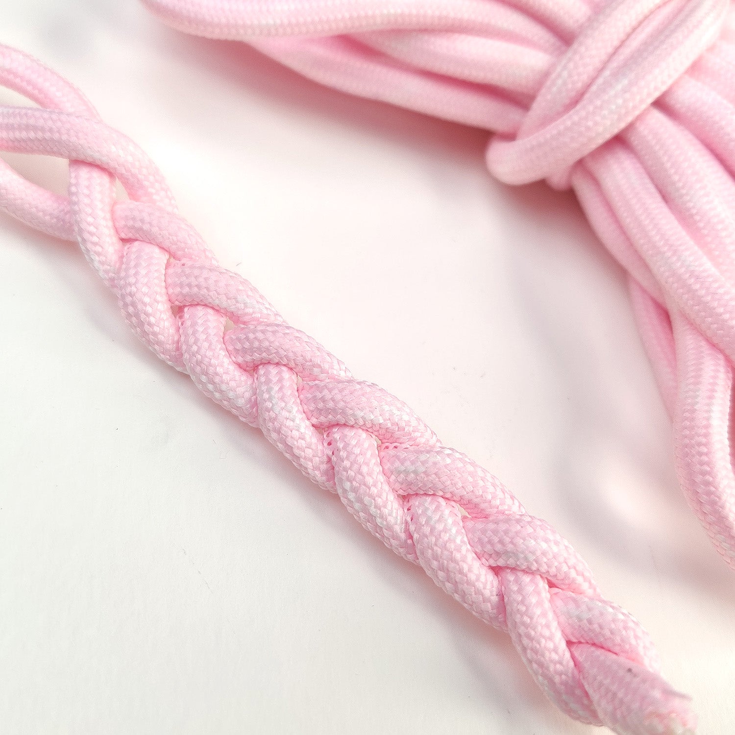 DIY Stripe Braided Paracord Rope - Baby Pink