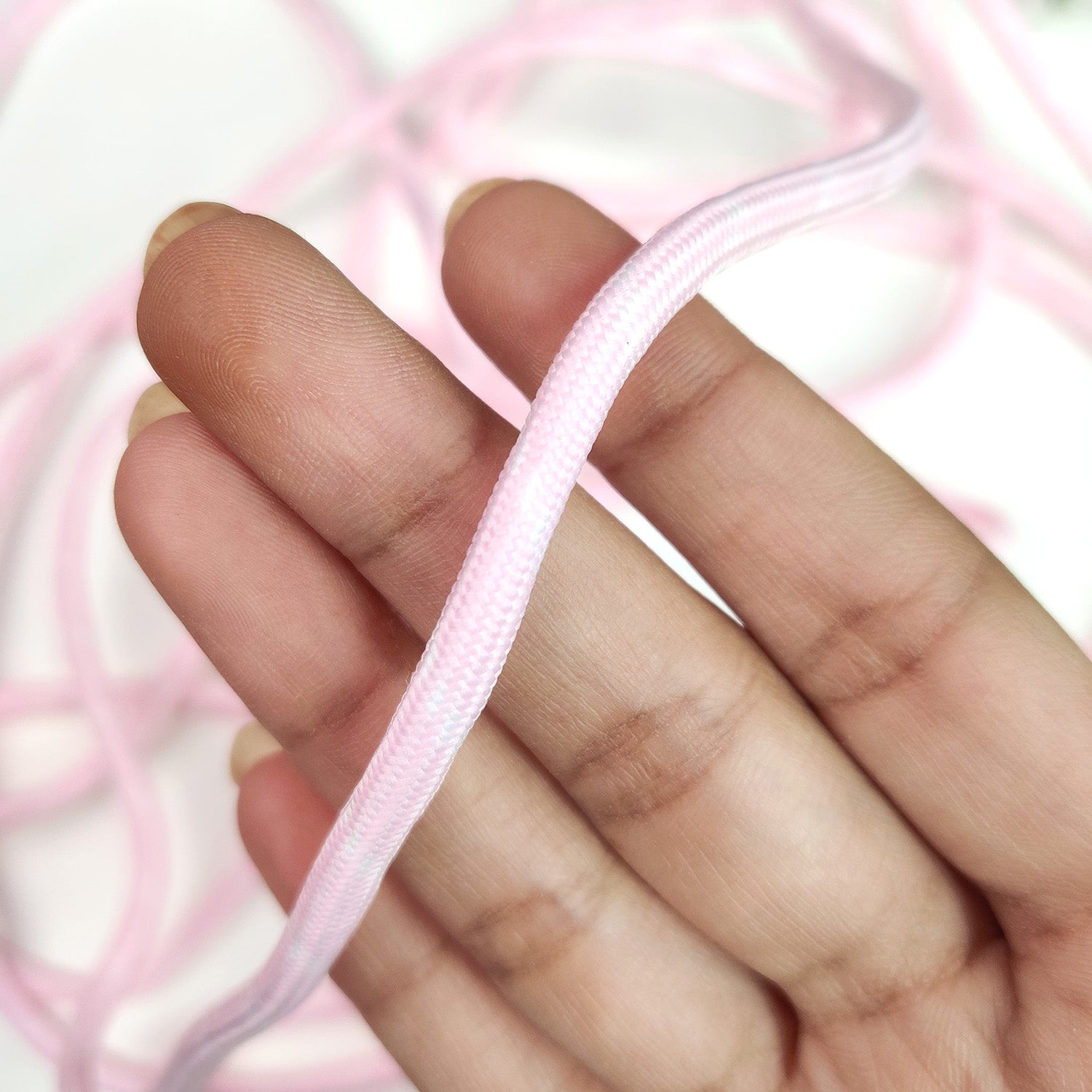 DIY Stripe Braided Paracord Rope - Baby Pink