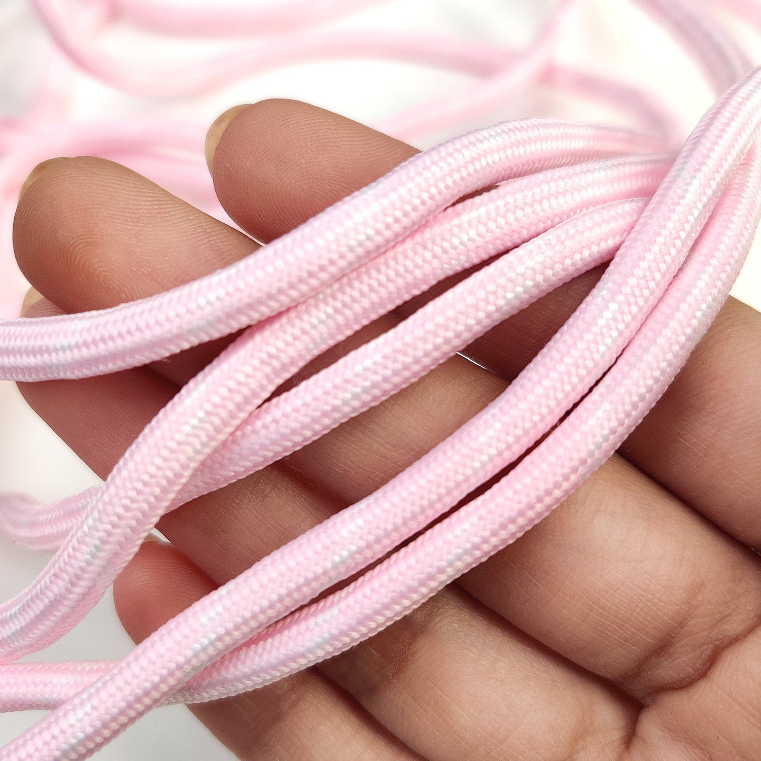 DIY Stripe Braided Paracord Rope - Baby Pink