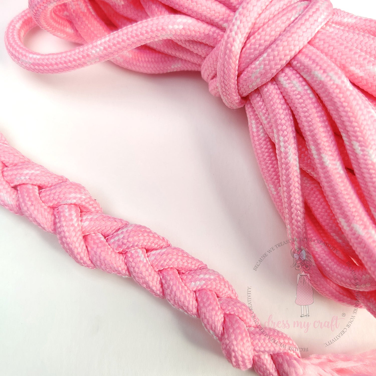 DIY Stripe Braided Paracord Rope - Dark Pink