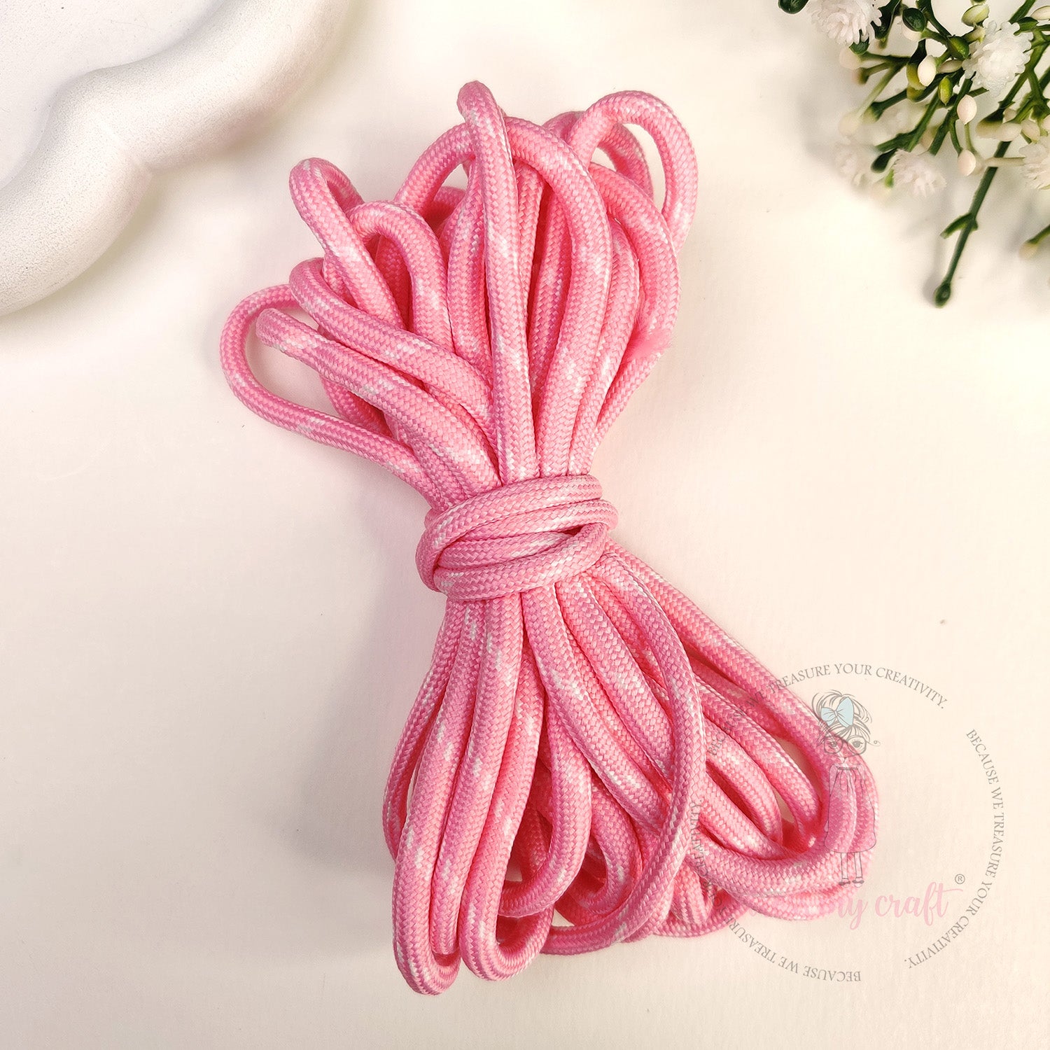 DIY Stripe Braided Paracord Rope - Dark Pink