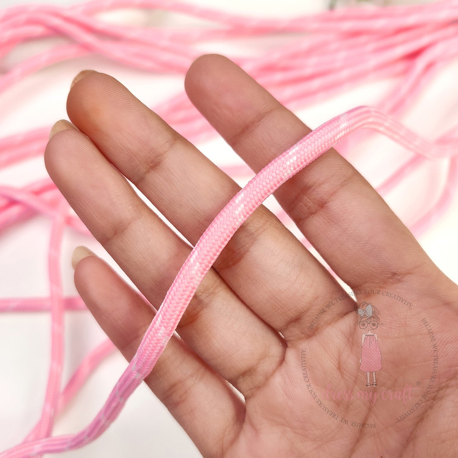 DIY Stripe Braided Paracord Rope - Dark Pink