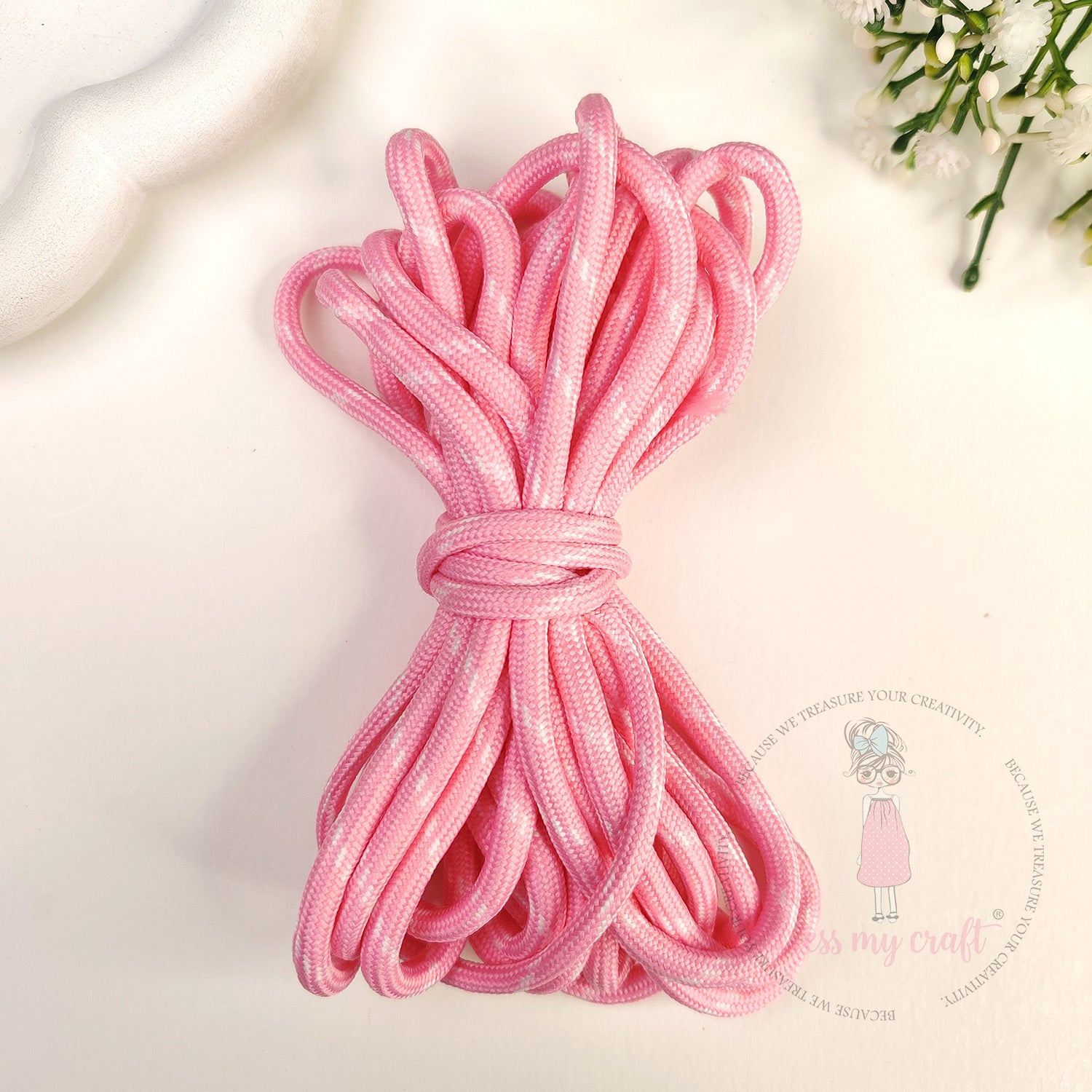DIY Stripe Braided Paracord Rope - Dark Pink