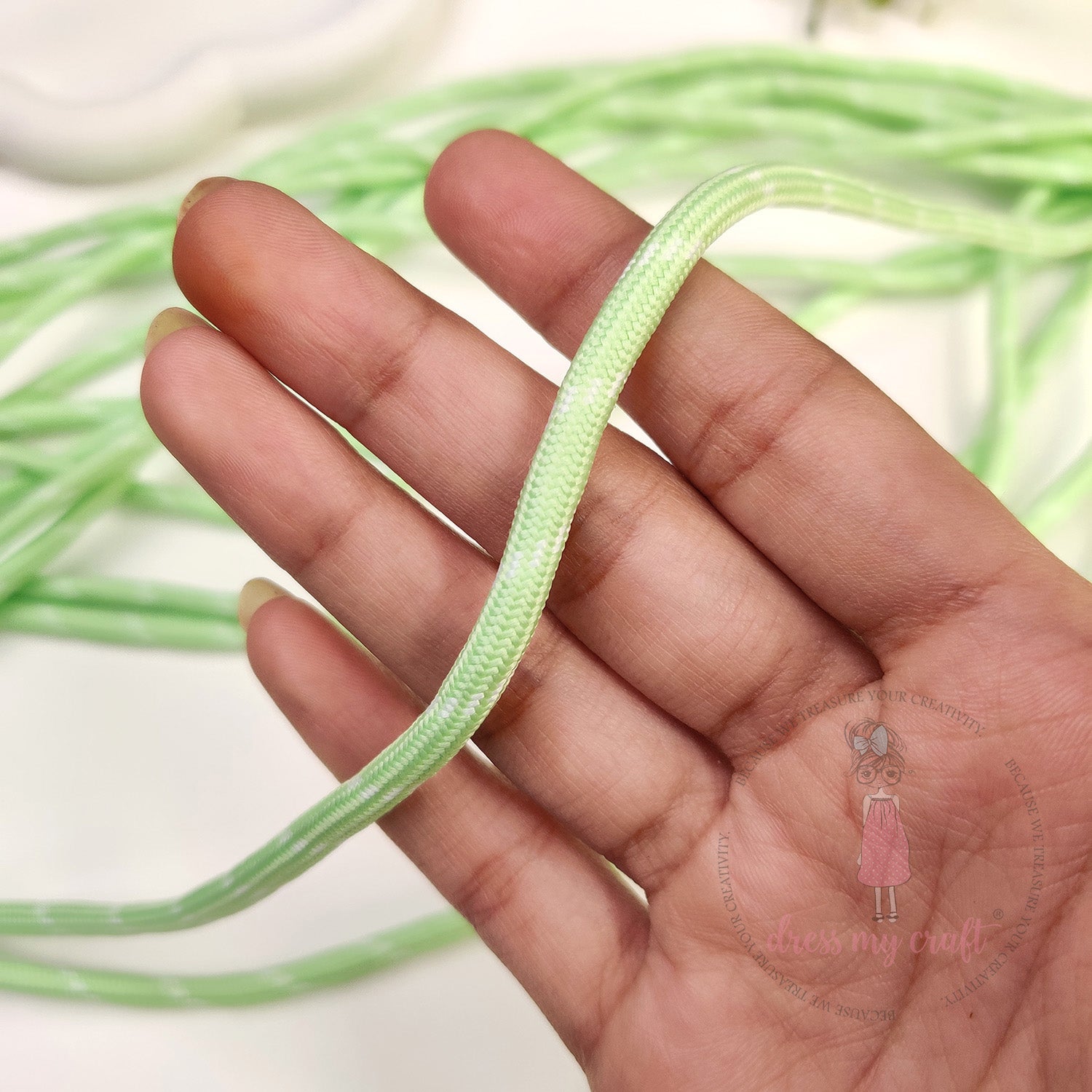 DIY Stripe Braided Paracord Rope - Pastel Green