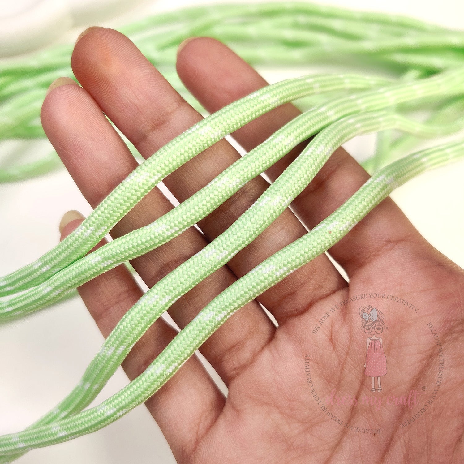 DIY Stripe Braided Paracord Rope - Pastel Green