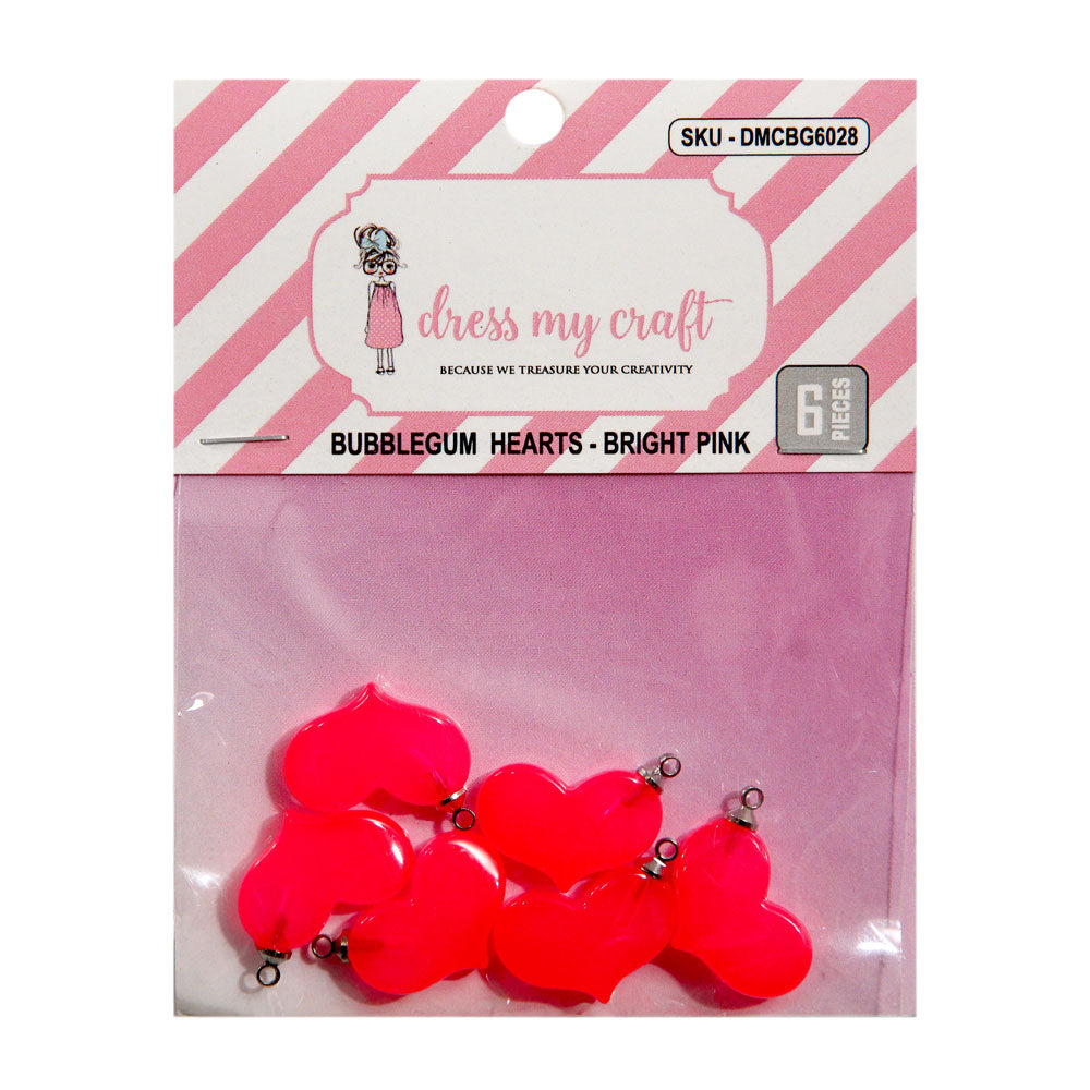 Bubblegum Hearts - Bright Pink