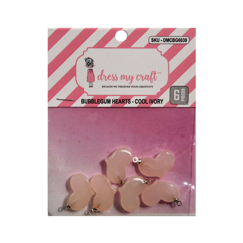 Bubblegum Hearts - Cool Ivory
