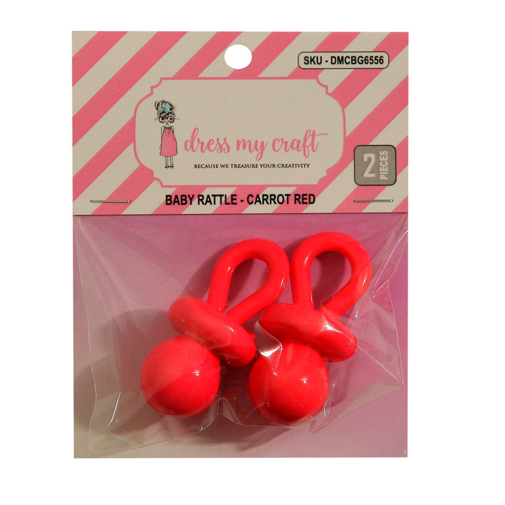 Baby Rattle - Carrot Red