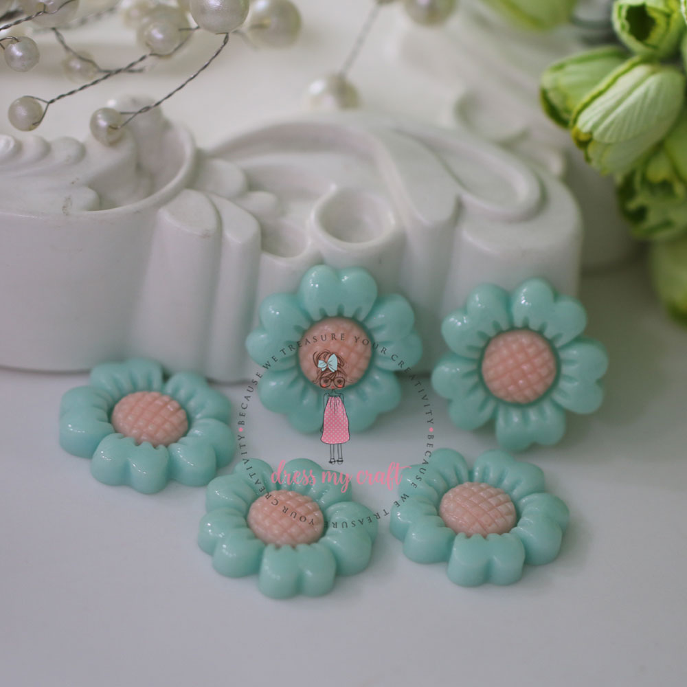 Big Resin Flower - Sea Green