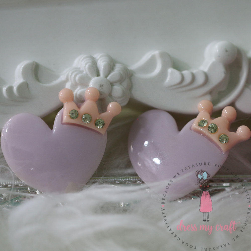 Heart with Crown - Mauve