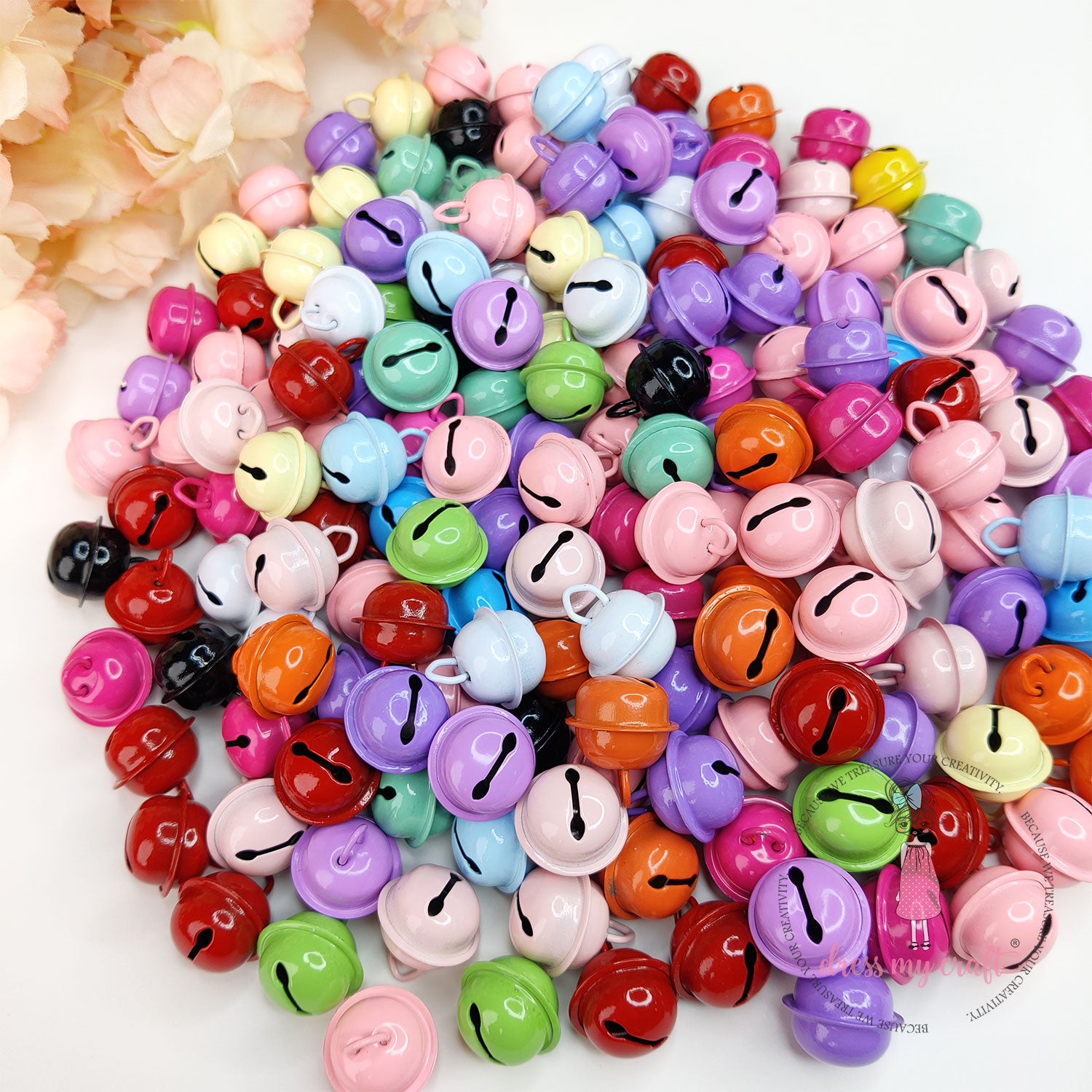 Pastel Kitty Round Bells