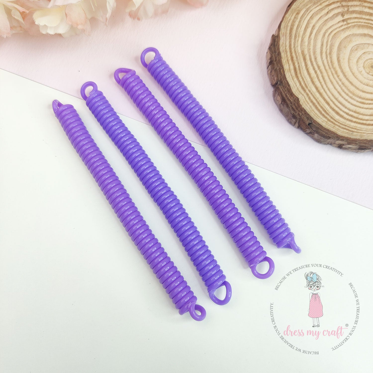 Spiral Retractable Spring Coil - Purple