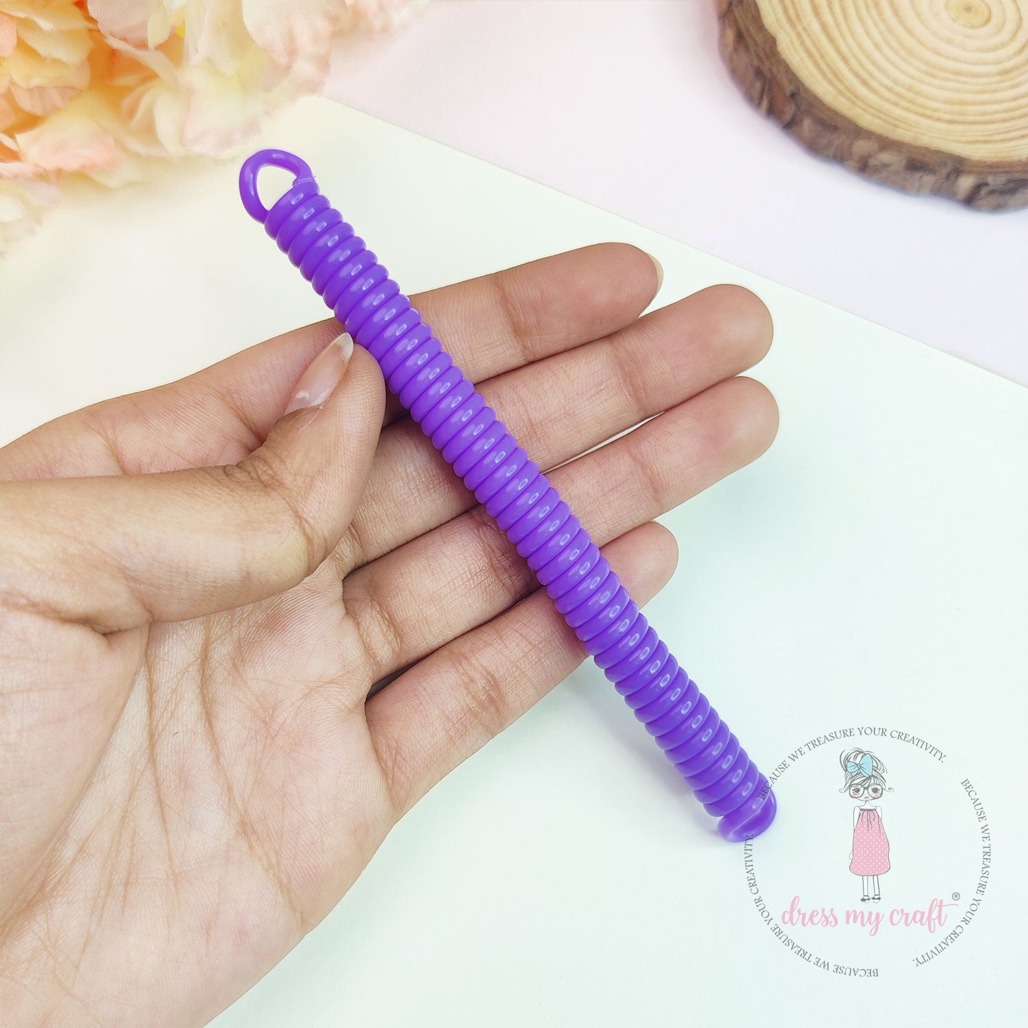 Spiral Retractable Spring Coil - Purple
