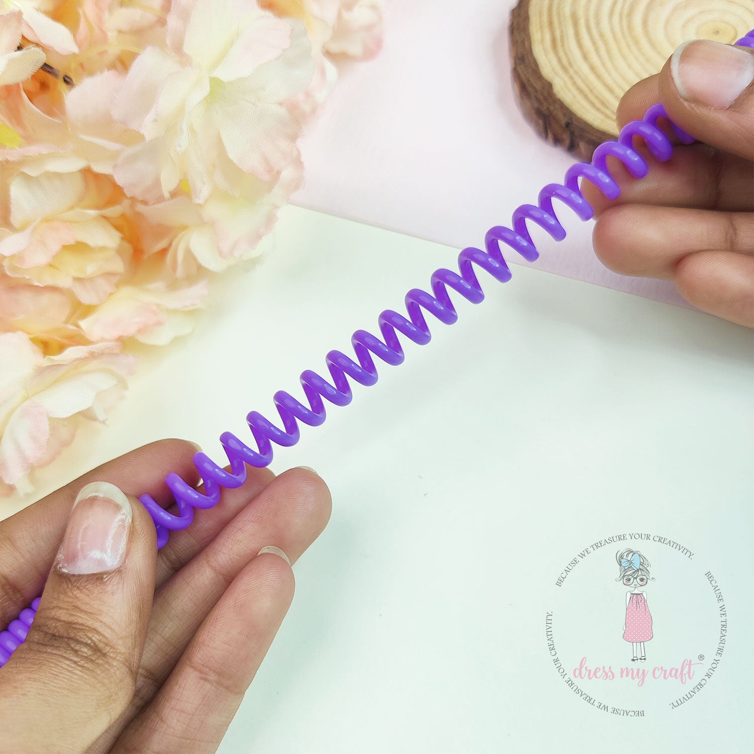 Spiral Retractable Spring Coil - Purple