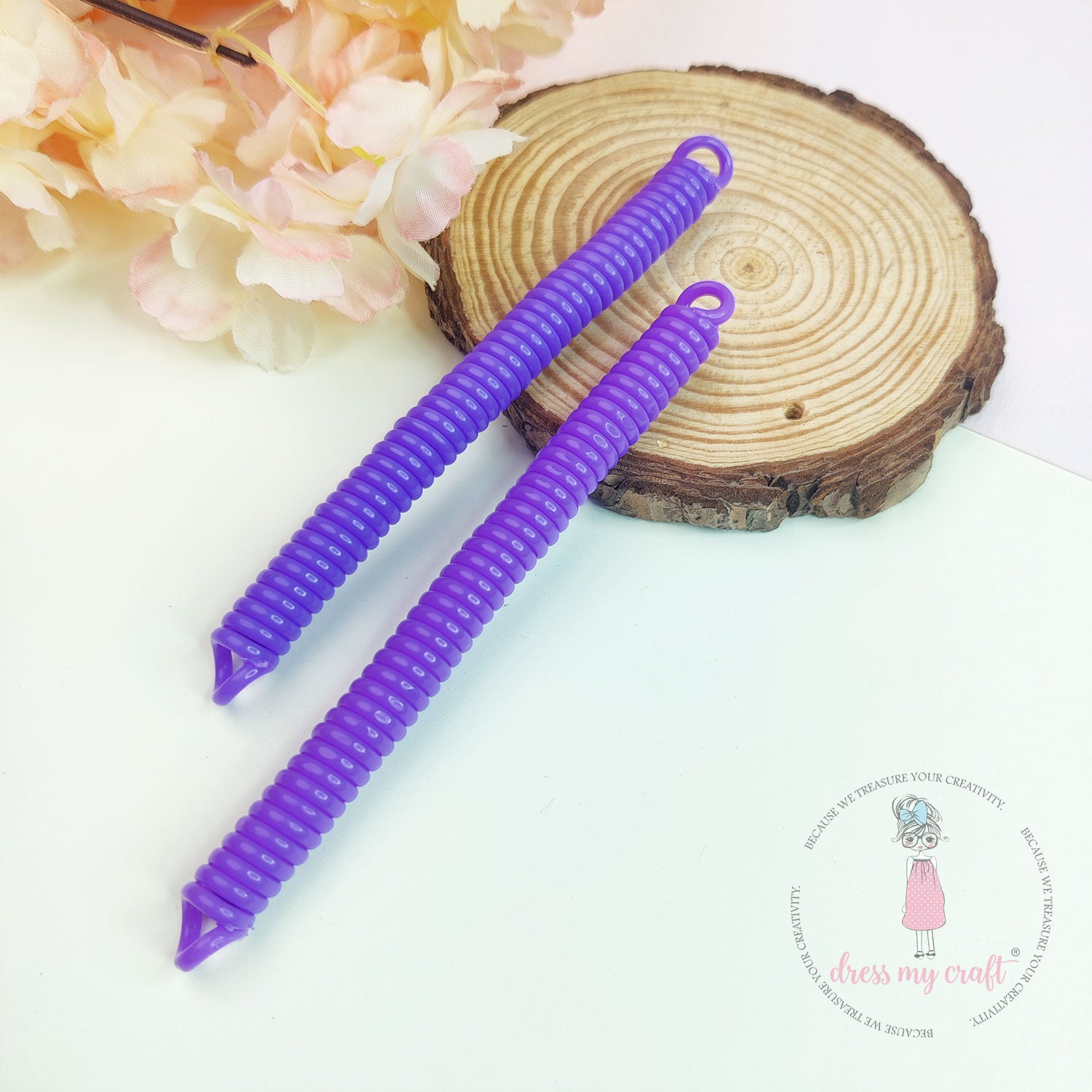 Spiral Retractable Spring Coil - Purple