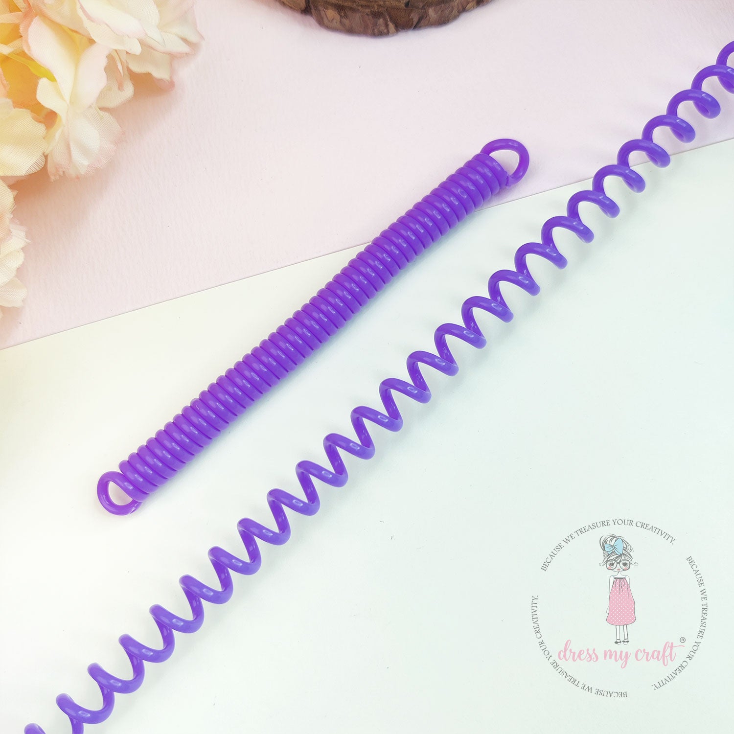 Spiral Retractable Spring Coil - Purple