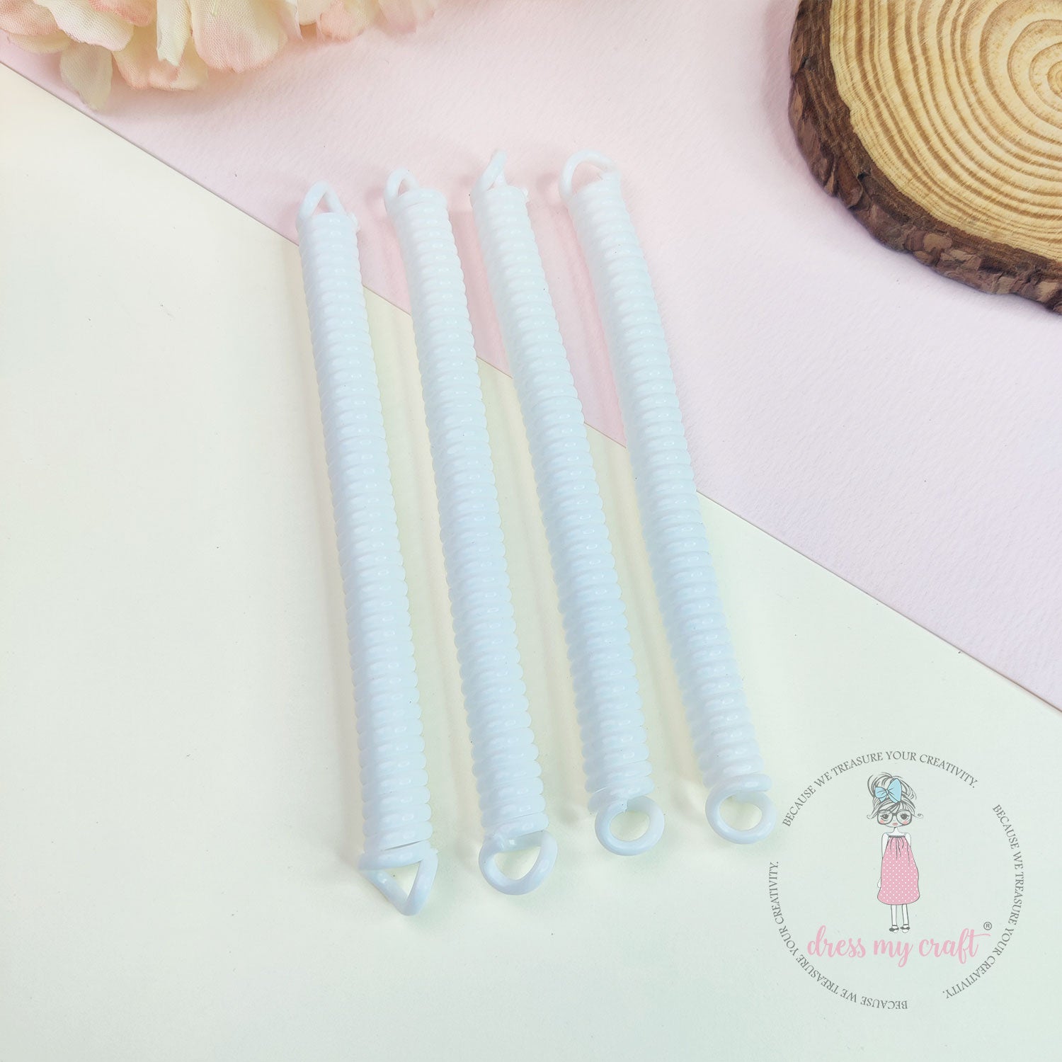 Spiral Retractable Spring Coil - White