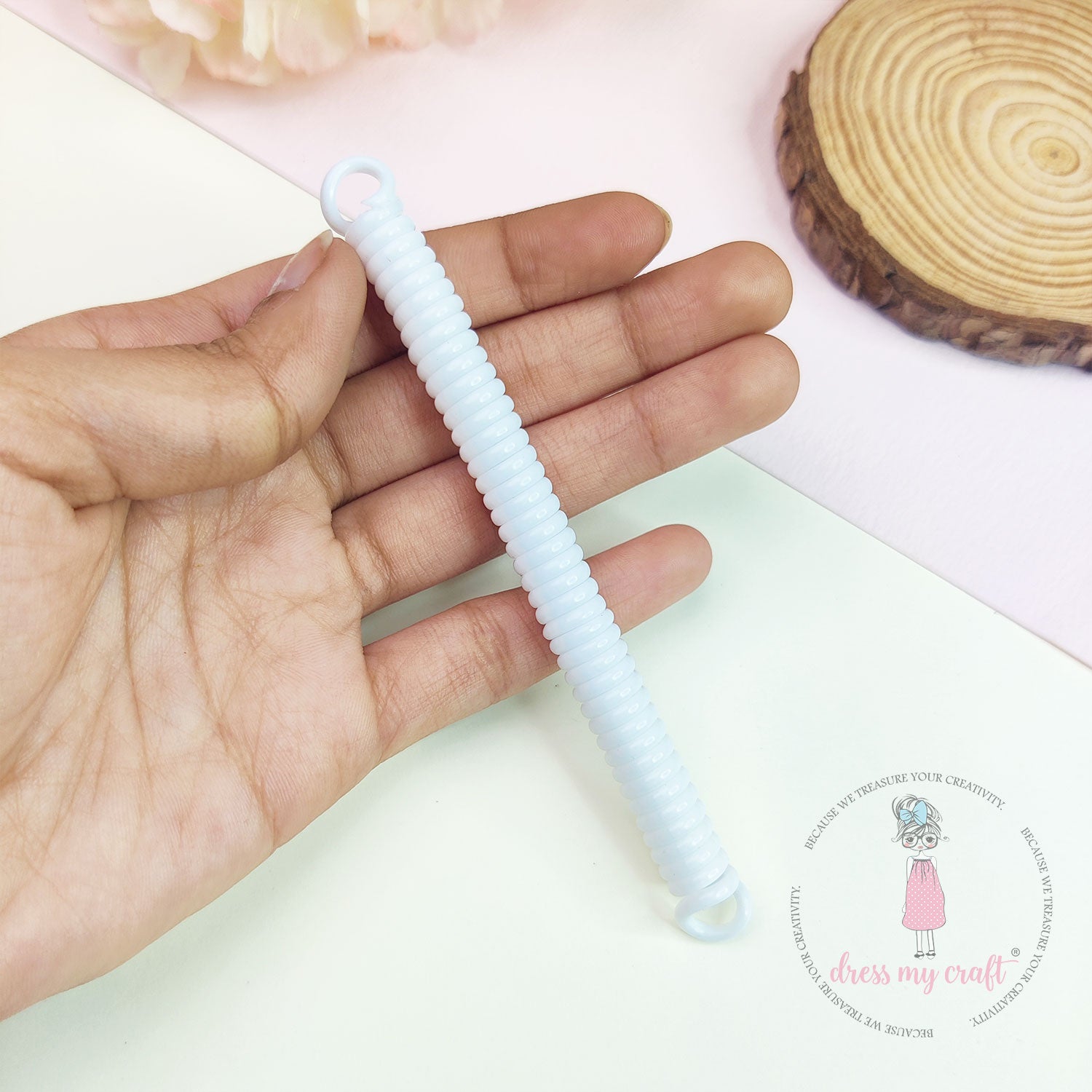 Spiral Retractable Spring Coil - White