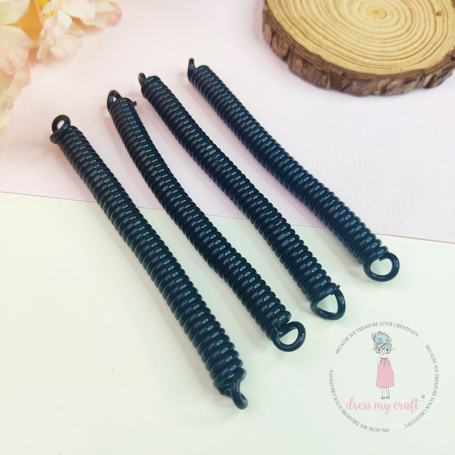 Spiral Retractable Spring Coil - Black