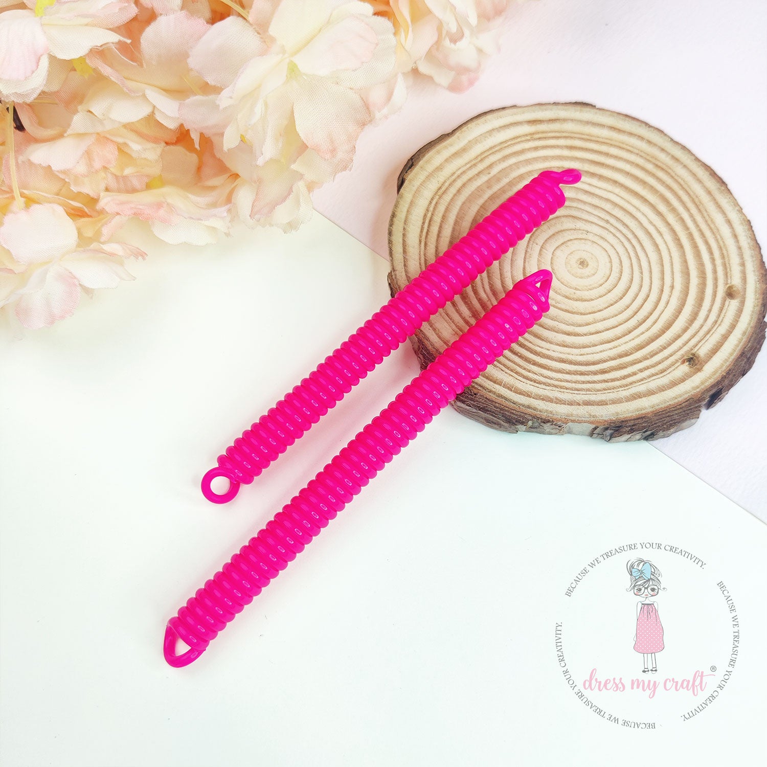 Spiral Retractable Spring Coil - Bright Pink
