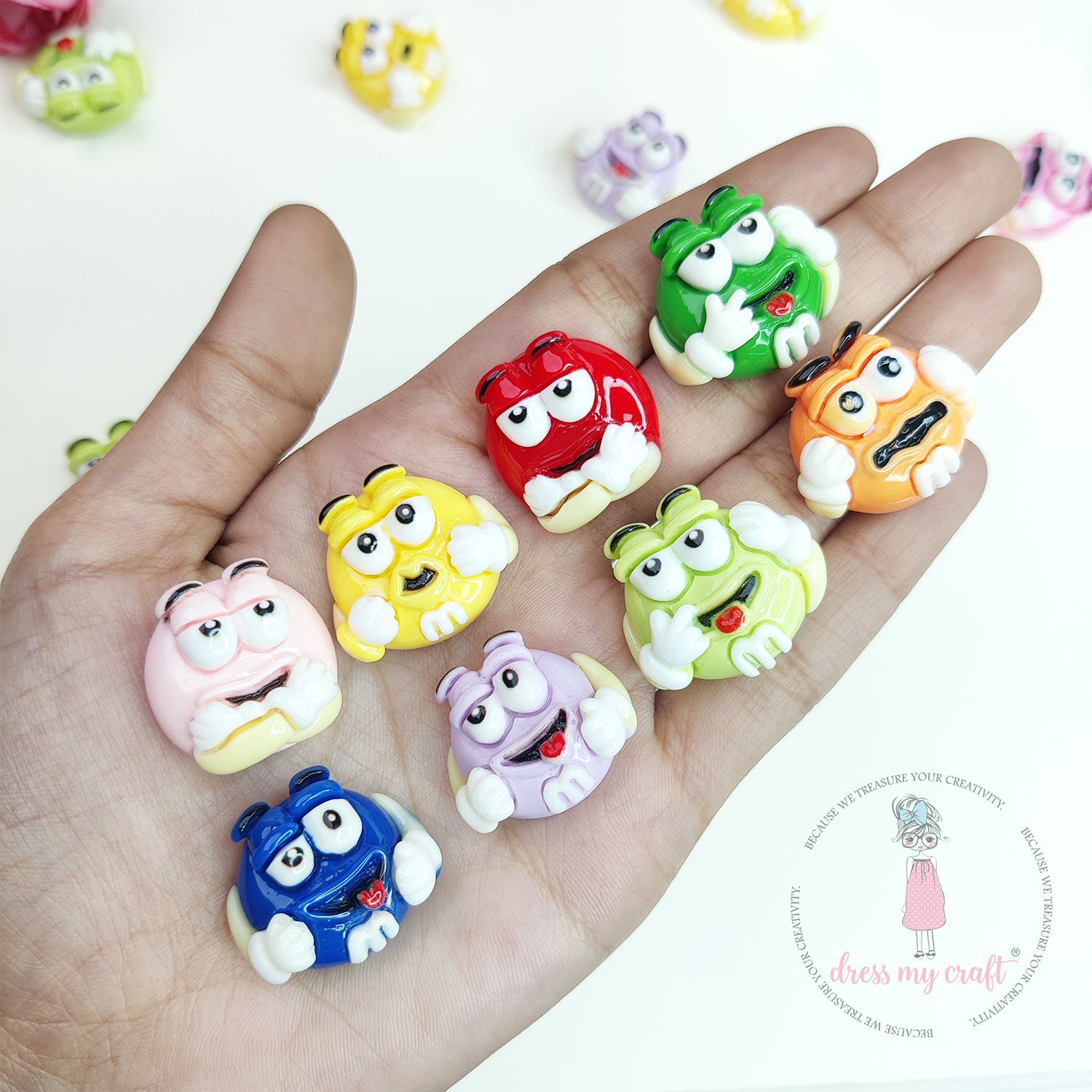 Cute Candy Beans Flatback Cabochons