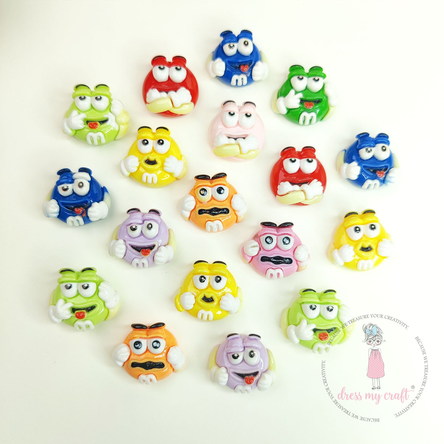 Cute Candy Beans Flatback Cabochons