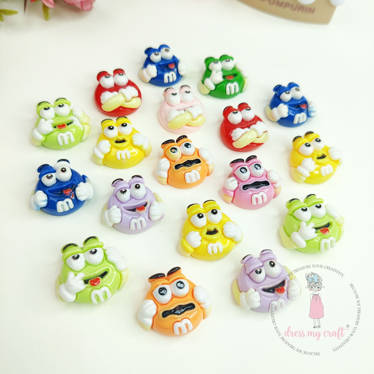 Cute Candy Beans Flatback Cabochons