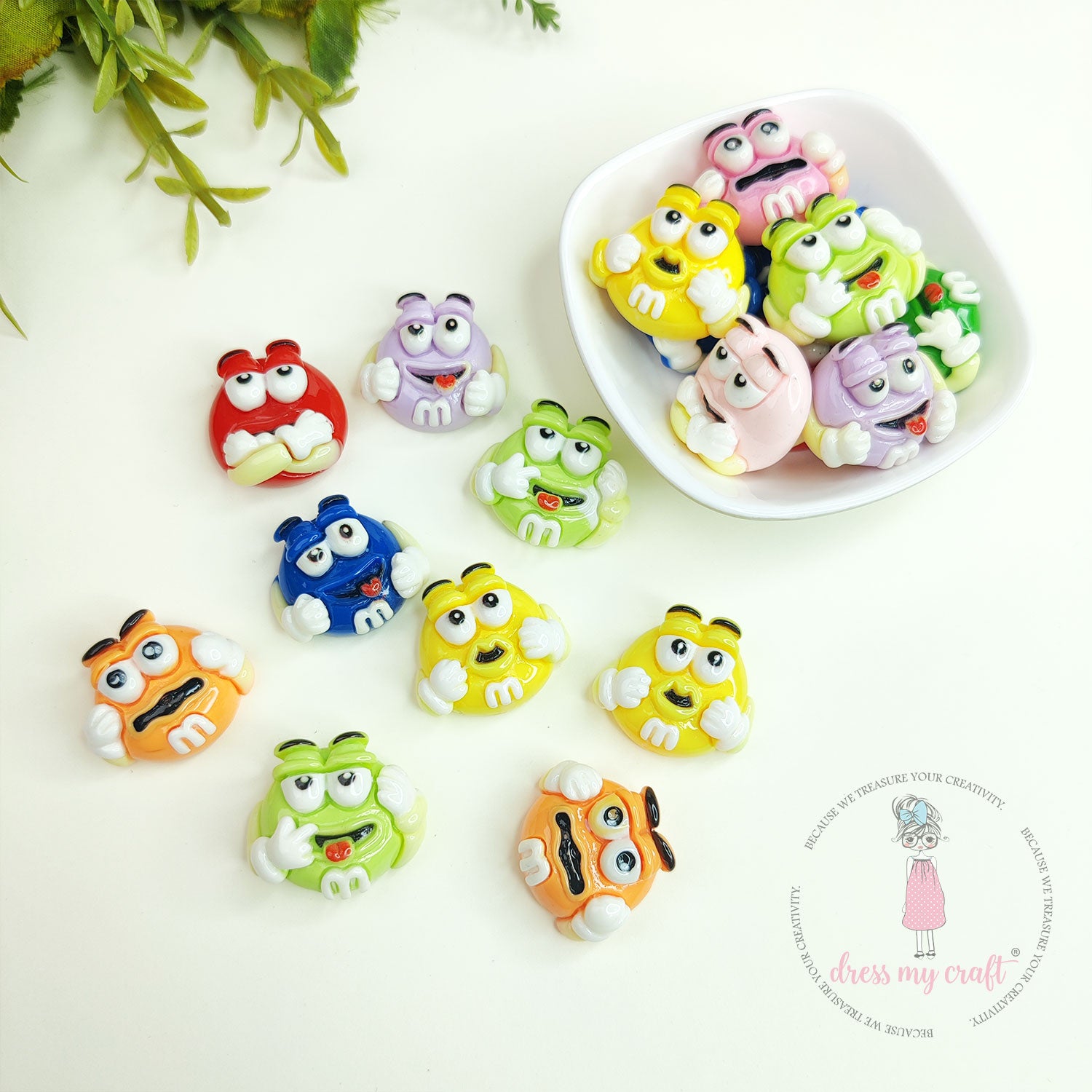 Cute Candy Beans Flatback Cabochons